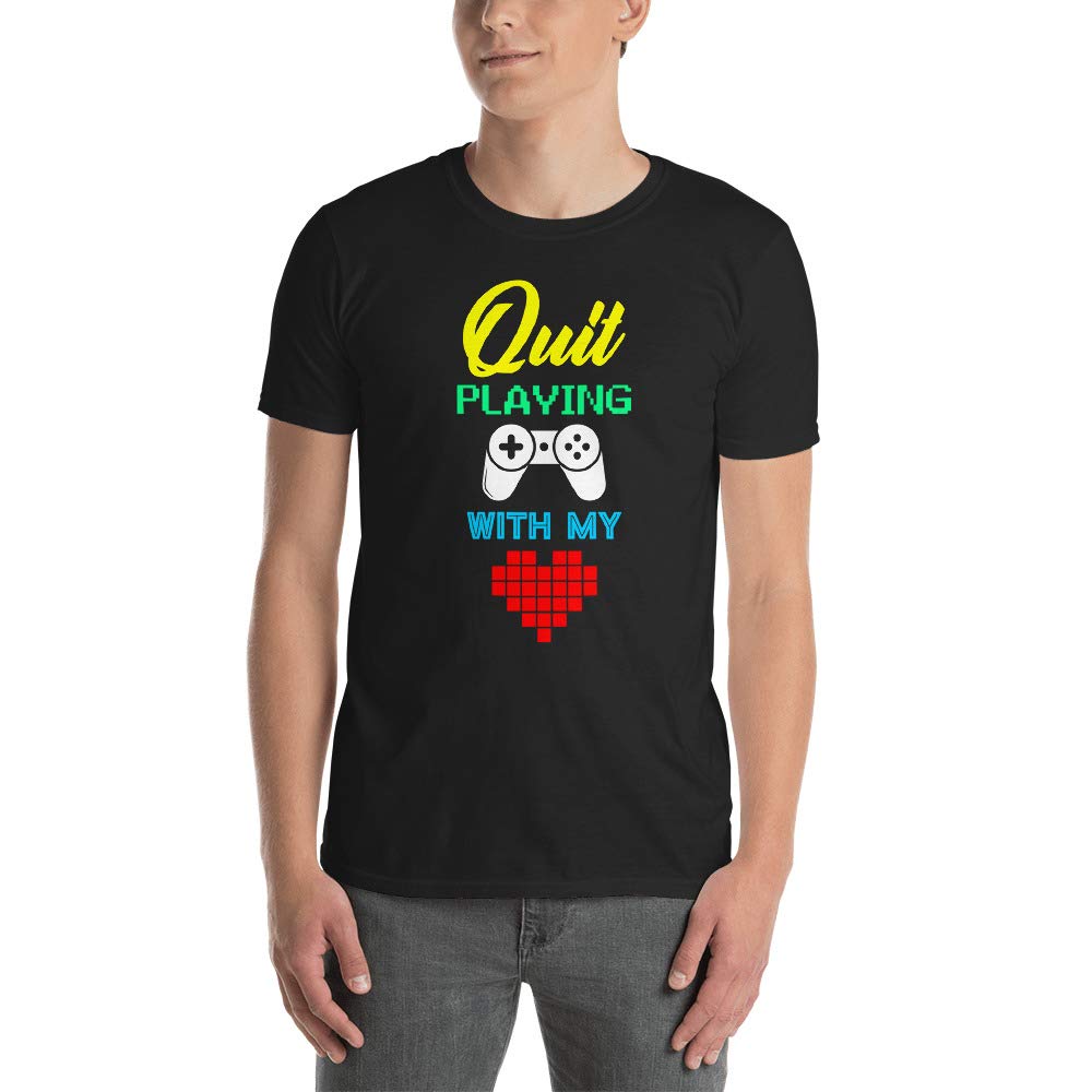 Quit Playing Games Unisex T-Shirt - Funny Graphic Tee for Men & Women - Casual Streetwear, Concert Outfit & Gift Idea