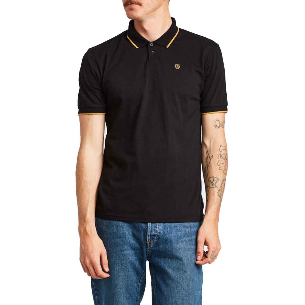 Brixton Guard Short Sleeve Polo Shirt for Men - Classic Black Cotton Casual Top for Golf, Work & Everyday Wear