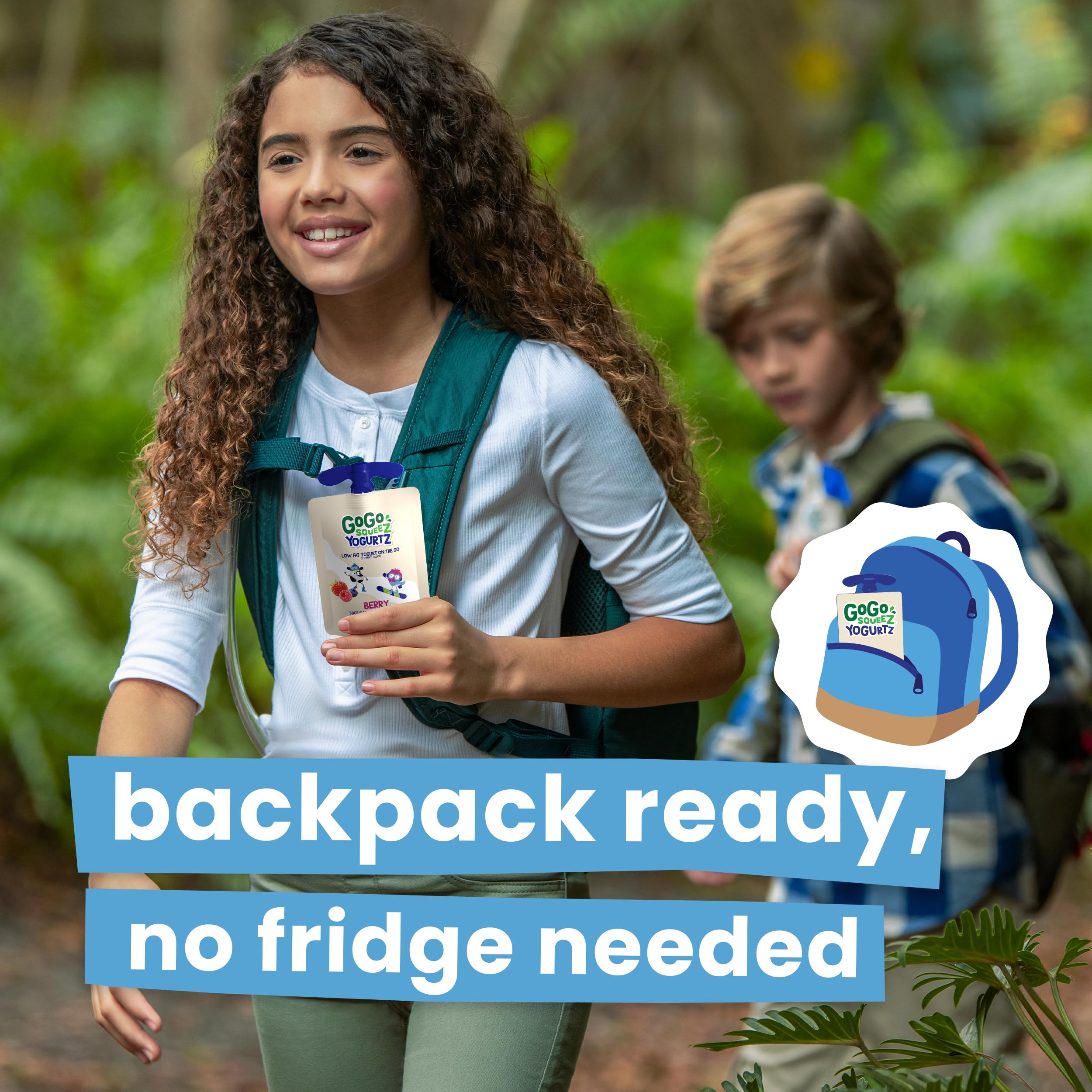 GoGo squeeZ YogurtZ Variety Pack - Berry & Blueberry Flavored, 3 oz (10 Pouches) | Healthy Kids Snacks Made with Real Yogurt & Fruit | No Refrigeration Needed, Gluten Free, Kosher Certified, No Preservatives | Perfect for School Lunches, Road Trips & On-the-Go Snacking