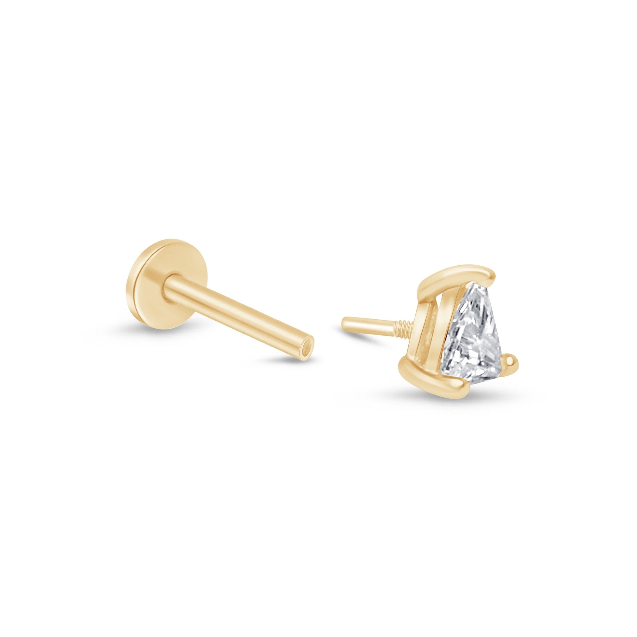 14K Yellow Gold Pear Gemstone Stud Earrings - Hypoallergenic, Dainty & Elegant Jewelry for Women - Perfect for Everyday Wear, Parties & Special Occasions