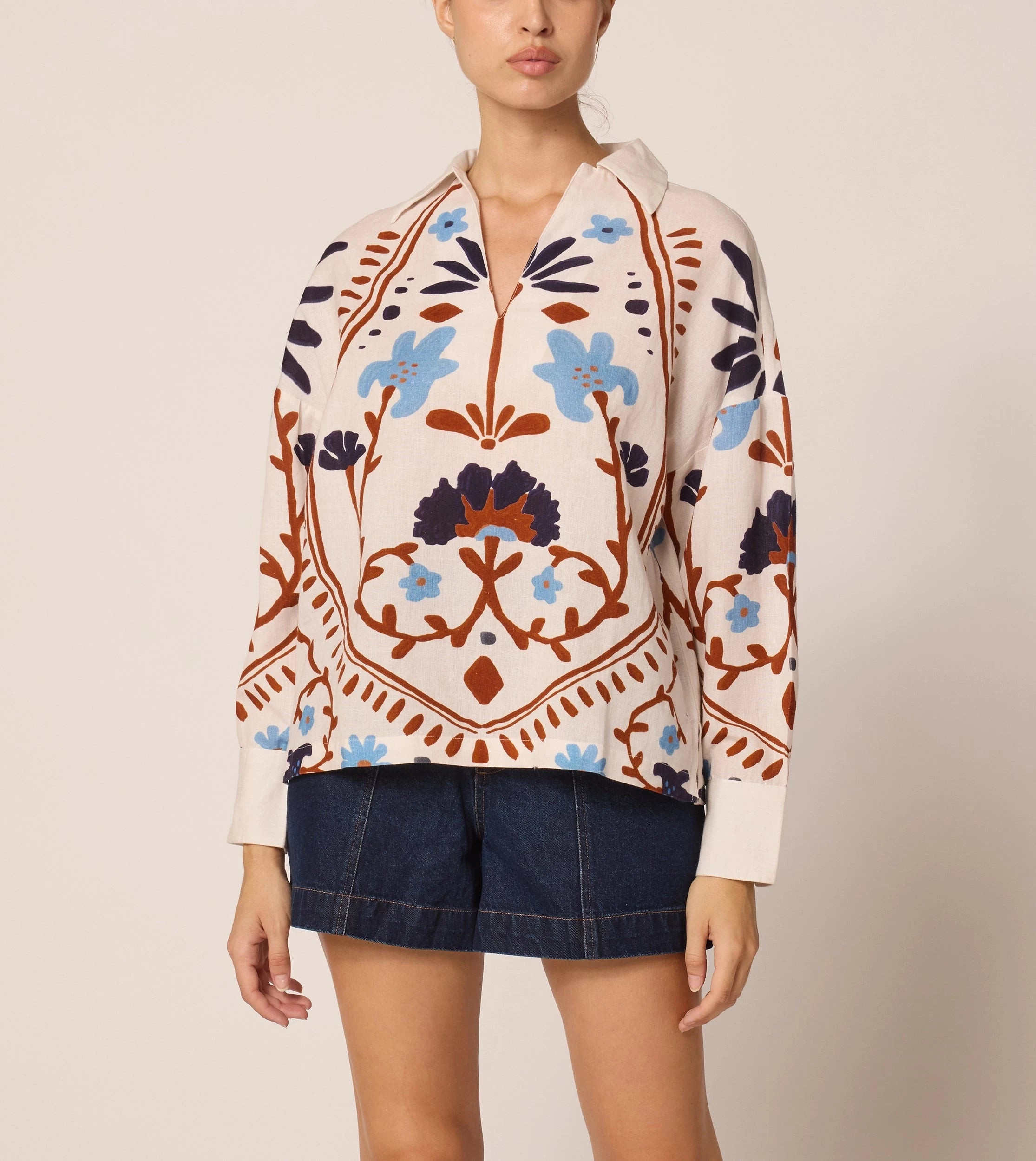 Miranda Blouse - Elegant Women's Floral Print Top | Perfect for Office, Date Night & Special Occasions