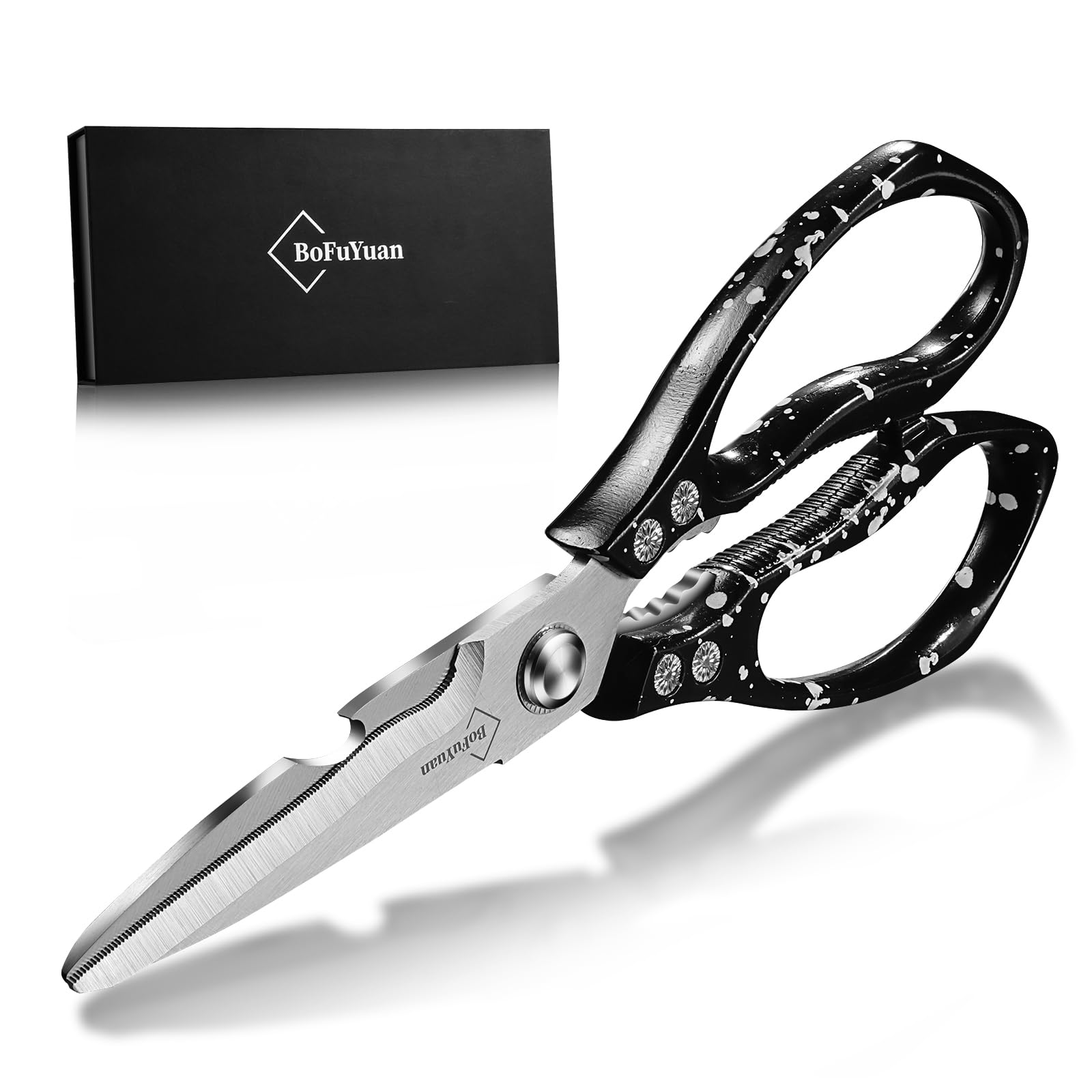 9-Inch Heavy Duty Kitchen Shears for Cutting Chicken, Meat & Food - Multipurpose Stainless Steel Kitchen Scissors for Cooking, Poultry & Herbs | Perfect for Meal Prep, Butchering & Food Processing