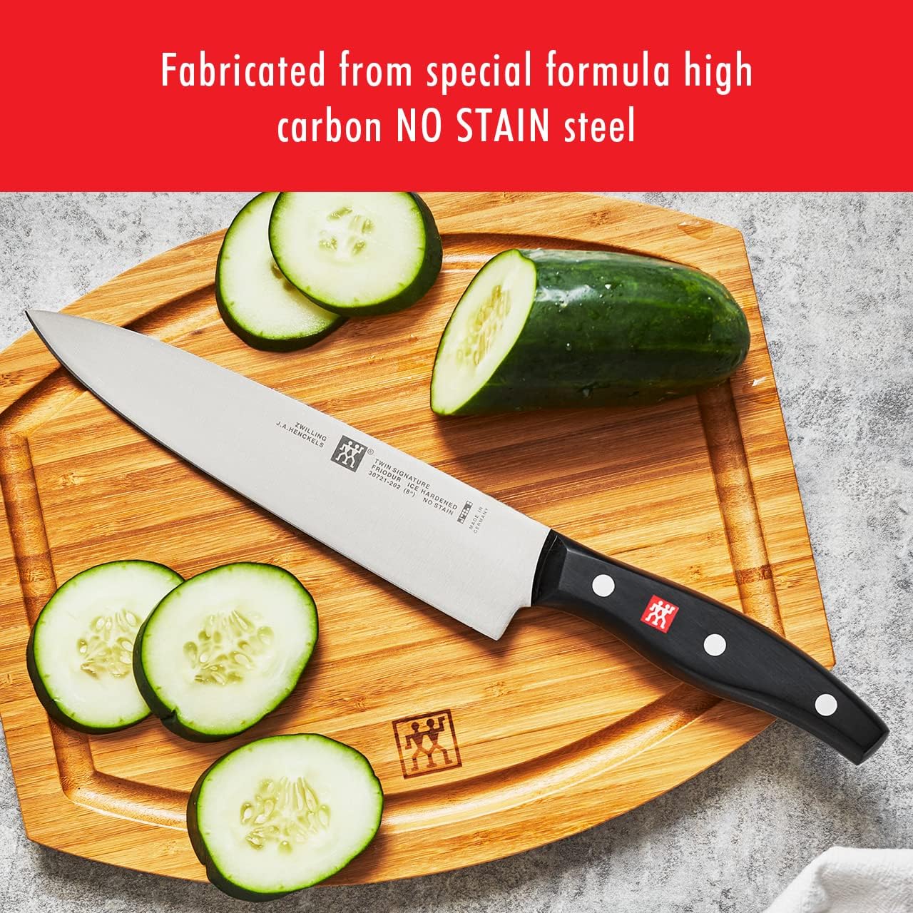 ZWILLING Twin Signature 3-Piece German Knife Set - Razor-Sharp High Carbon Stainless Steel - Dishwasher Safe - Made in Germany - Perfect for Home Cooking, Professional Chefs & Kitchen Enthusiasts