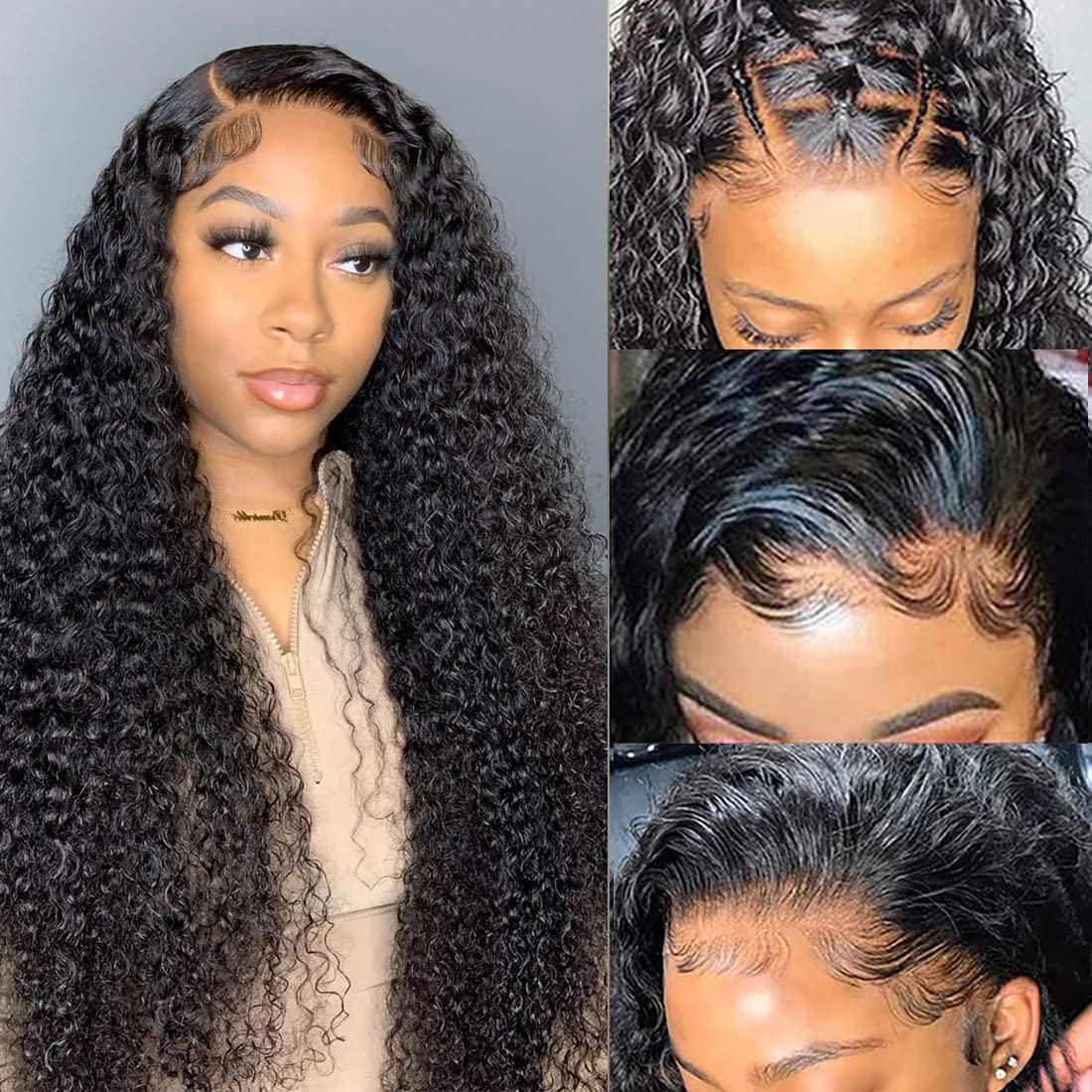 13x4 HD Transparent Lace Front Wigs Human Hair with Baby Hair & Bleached Knots | 180% Density Deep Wave Frontal Wig | Glueless Human Hair Wigs for Women | Natural Color 28 Inch | Perfect for Daily Wear, Parties & Special Occasions
