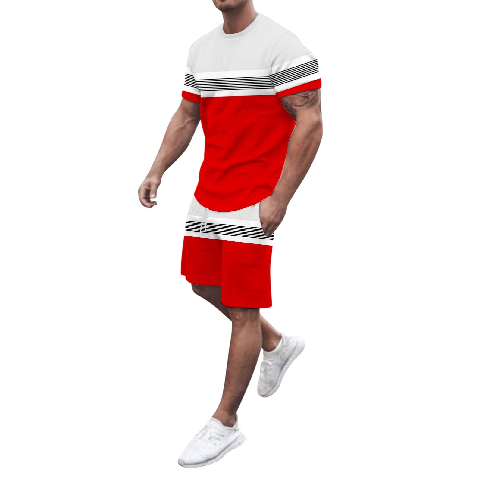 **Men's Casual Summer Tracksuit Set - Elastic Waistband Sweatsuit, Quick-Dry Linen Henley Shirt & Tank Top - Modern Fit 3D Design for Tall Men - Perfect for Holidays, Gym, Travel & Birthday Gifts**
