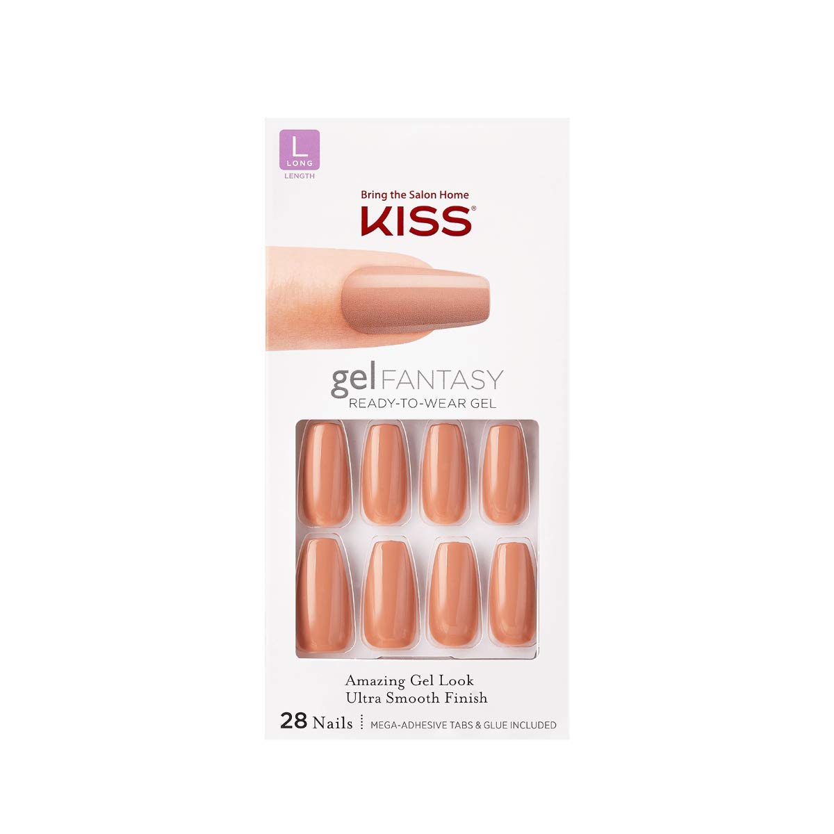 KISS Gel Fantasy Ready-to-Wear Fake Nails - Natural Looking Press on Nails for Women | Perfect for Parties, Weddings & Everyday Wear