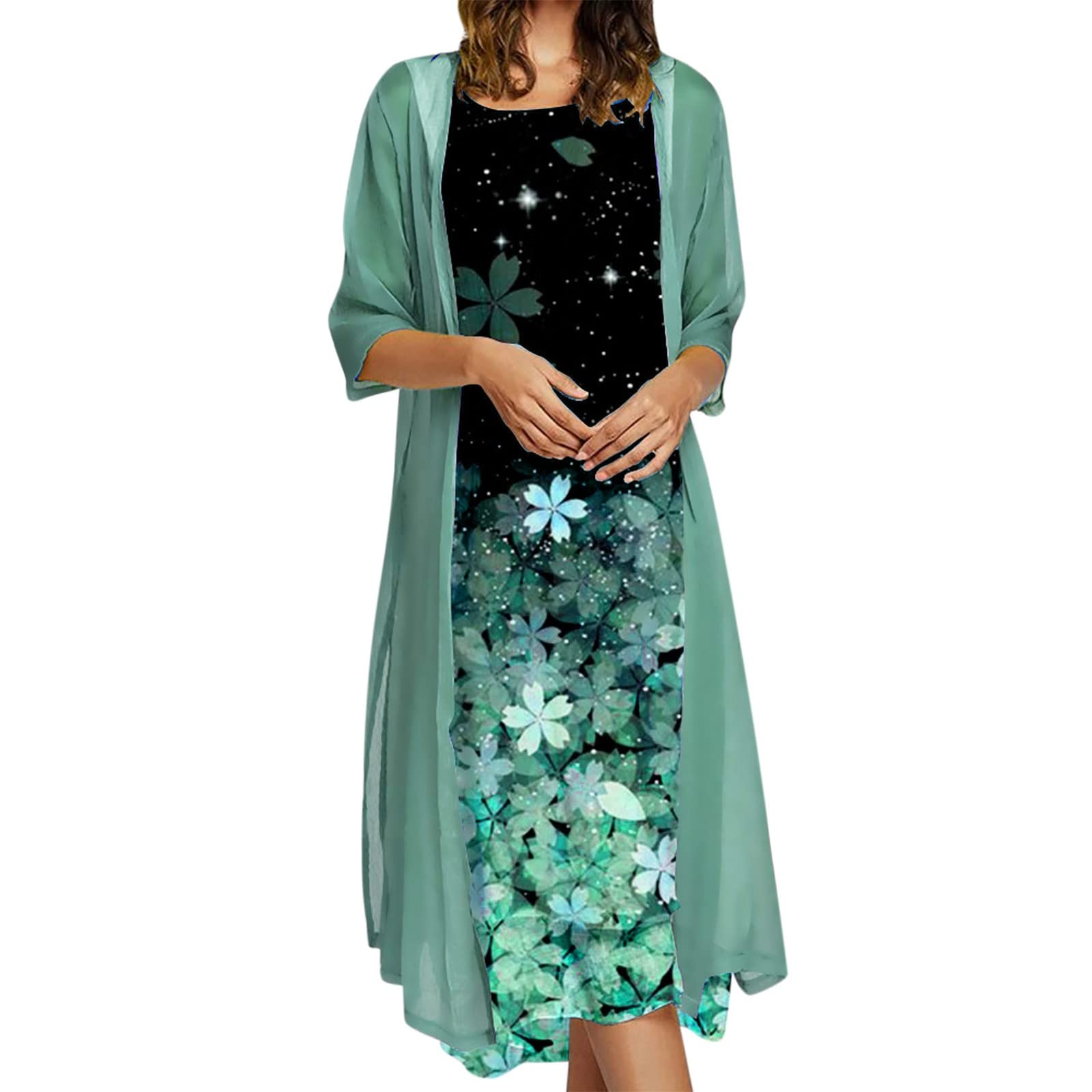 **Women's Floral Chiffon Summer Casual Dress – Lightweight Vacation Dress for Beach, Party & Travel – 2017 Fashion Trend**