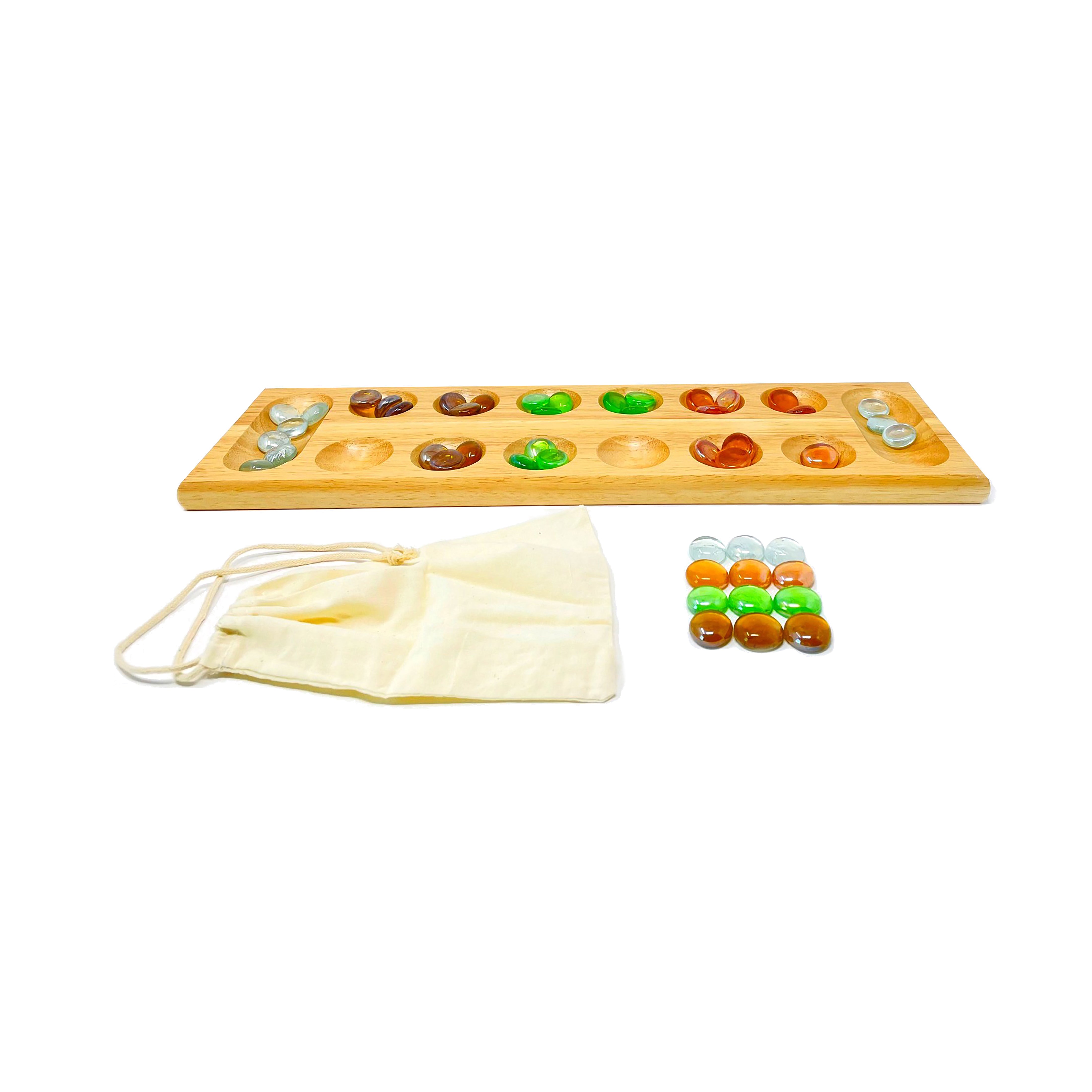 Premium Solid Wood Mancala Board Game - Classic Ancient Strategy Game for Family Fun, Kids & Adults - Perfect for Game Nights, Travel & Educational Play