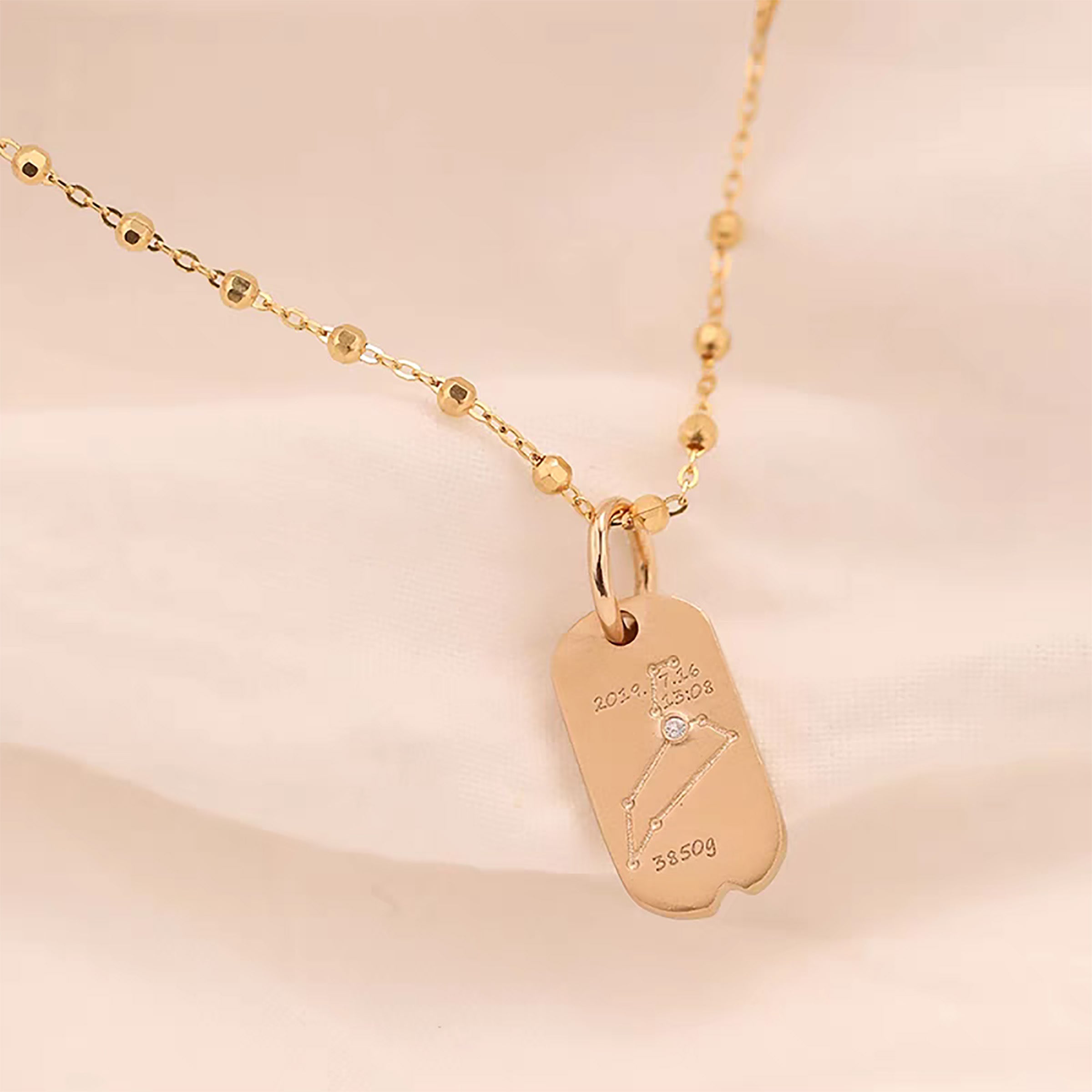 MomentoGleam Solid Gold Baby Footprint Necklace - Personalized Keepsake Jewelry for Newborns, Christening Gifts & Mother's Day - Handcrafted 14K Gold Pendant for Special Memories