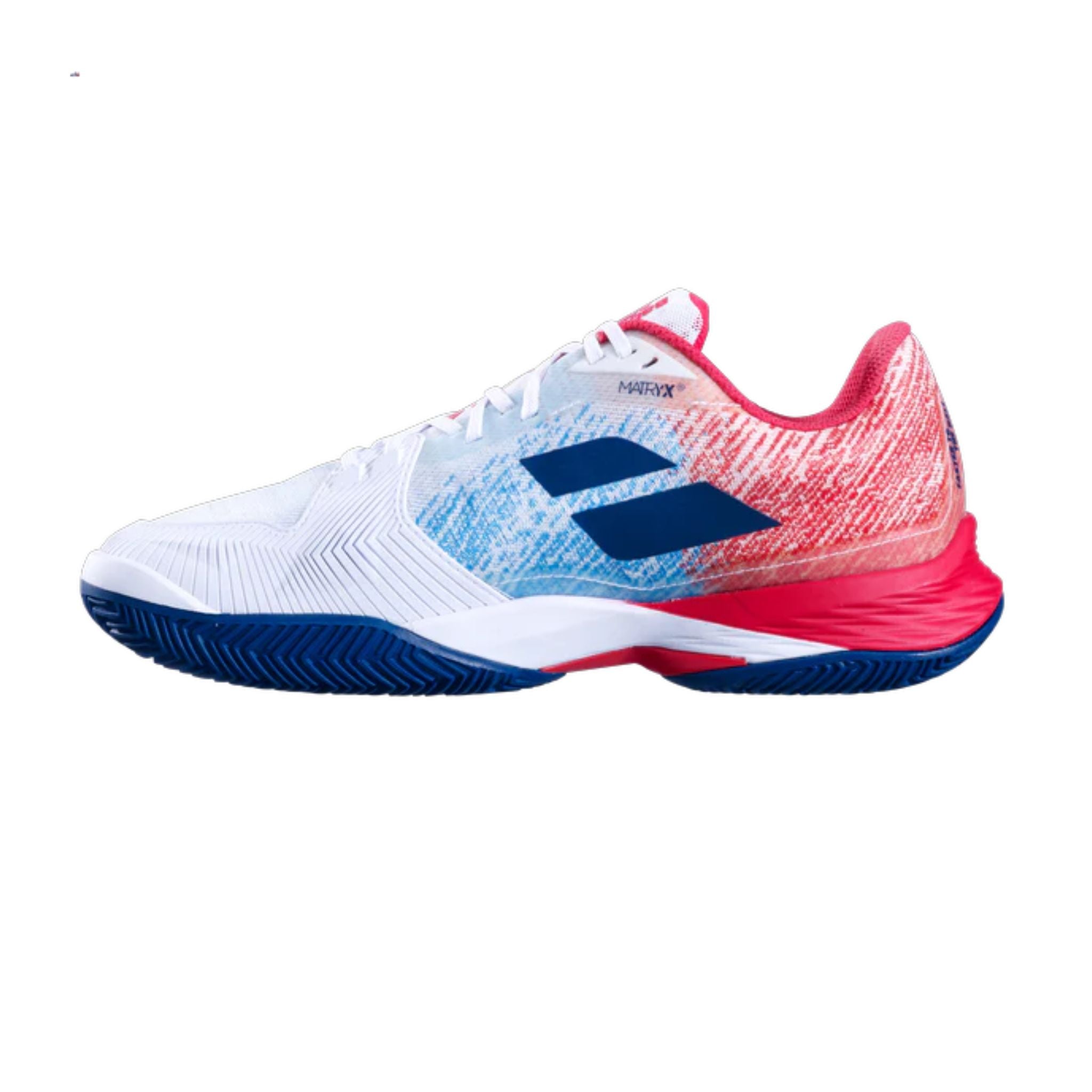 Babolat Jet Mach 3 All Court Tennis Shoes for Men - White/Blue - Lightweight Performance Sneakers for Hard Court & Clay Court Play