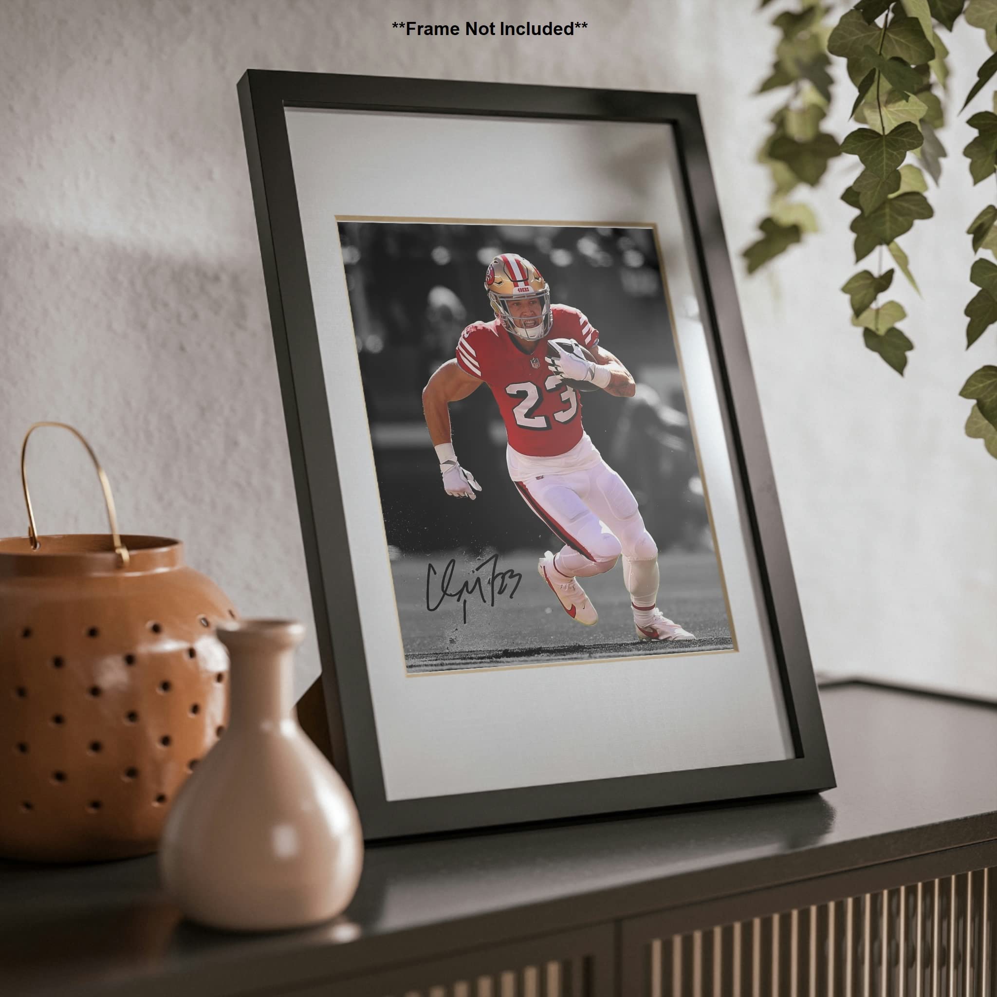Christian McCaffrey Signed Autograph Photo Print - Ikonic Fotohaus Limited Edition NFL Wall Art - Perfect for Man Cave, Sports Bar & Football Fan Gift