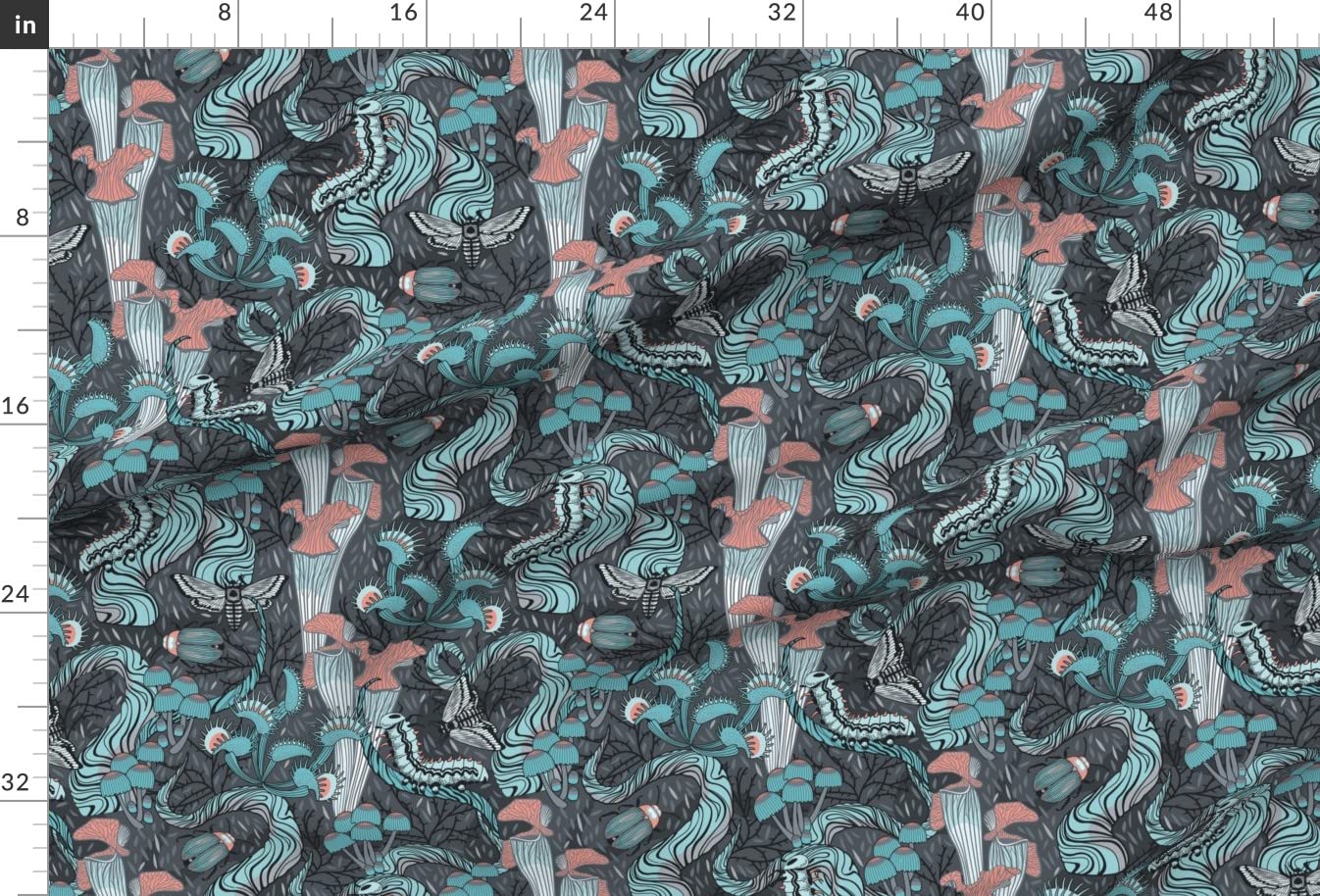 Premium Spoonflower Fabric - Fantasy Plants & Creatures Printed on Soft Minky Fabric - Fat Quarter for Sewing Baby Blankets, Quilt Backing & Plush Toys | Perfect for DIY Nursery Decor, Soft Baby Gifts & Cozy Home Projects