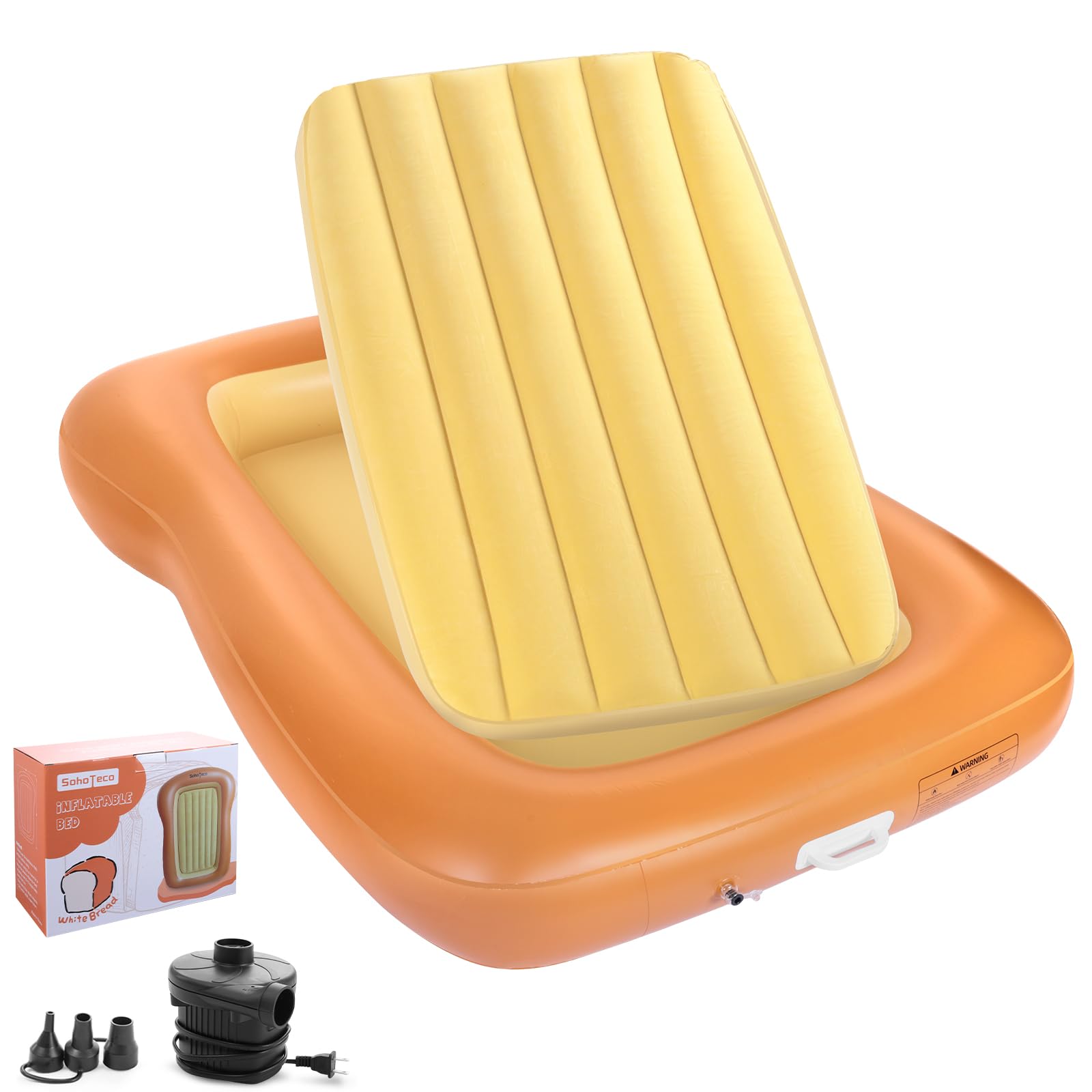 Inflatable Toddler Travel Bed with Safety Bumpers - Portable Kids Air Mattress with Electric Pump for Camping, Sleepovers & Home Use | Waterproof & Lightweight for Easy Travel