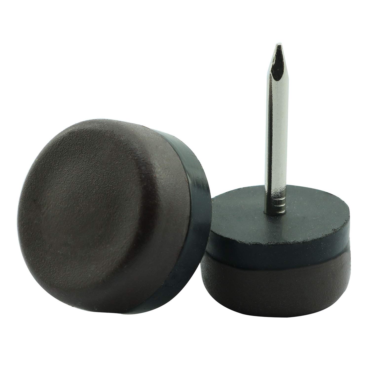 40PCS Brown Nail-on Nylon Furniture Glides for Wooden Legs - 2 Sizes (Small & Large) - Heavy Duty Sliders for Chairs, Tables & Sofas - Protect Floors & Reduce Noise - Ideal for Home, Office & Garden Furniture