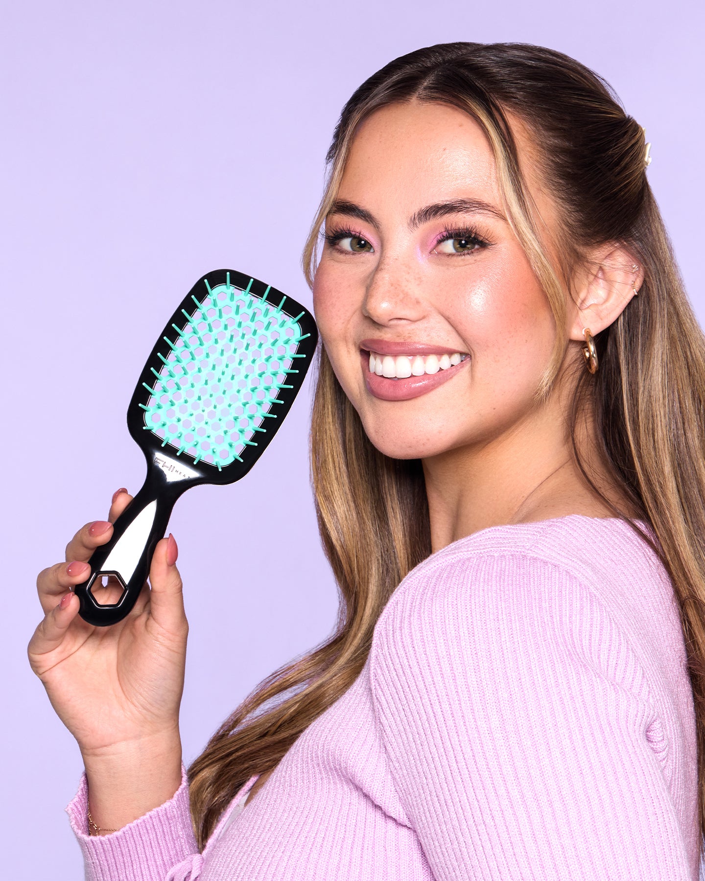 UNbrush Detangling Hair Brush for Wet & Dry Hair - Pain-Free Knot Remover, Smoothing & Styling Brush for All Hair Types (Lagoon) - Perfect for Home, Travel & Salon Use