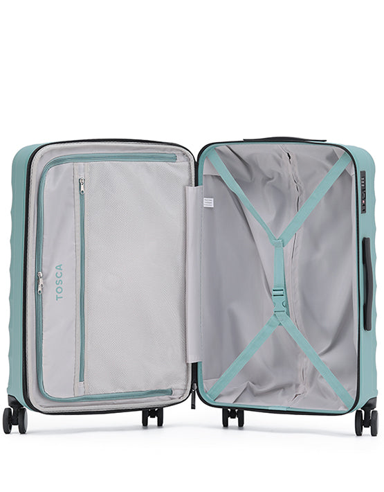 Tosca Interstellar 2.0 3-Piece Luggage Set - Ocean Blue | Lightweight Spinner Suitcases for Travel, Business Trips & Vacations