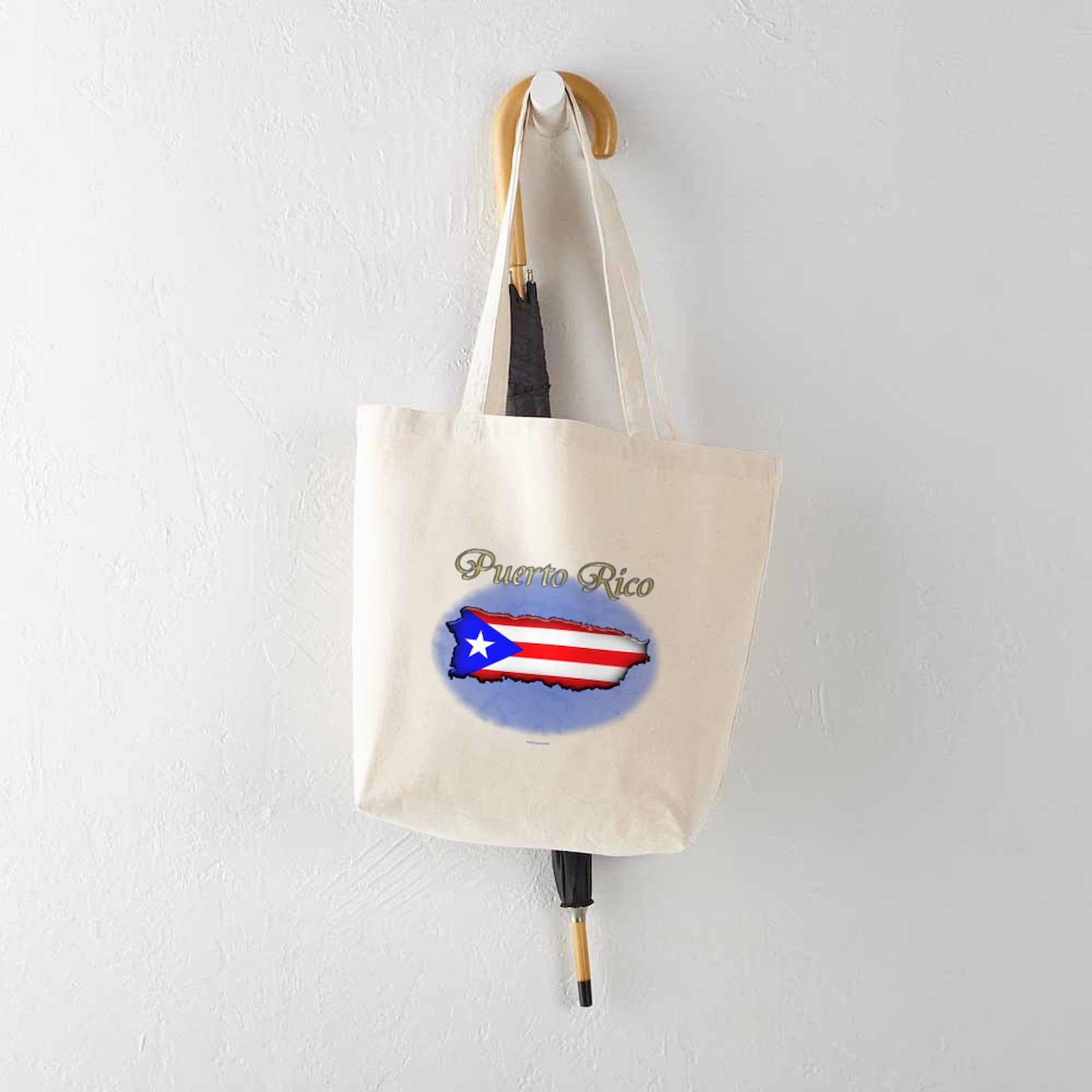 Puerto Rico Tote Bag - Natural Canvas Reusable Shopping Bag for Groceries, Beach & Travel | Eco-Friendly Cotton Carryall
