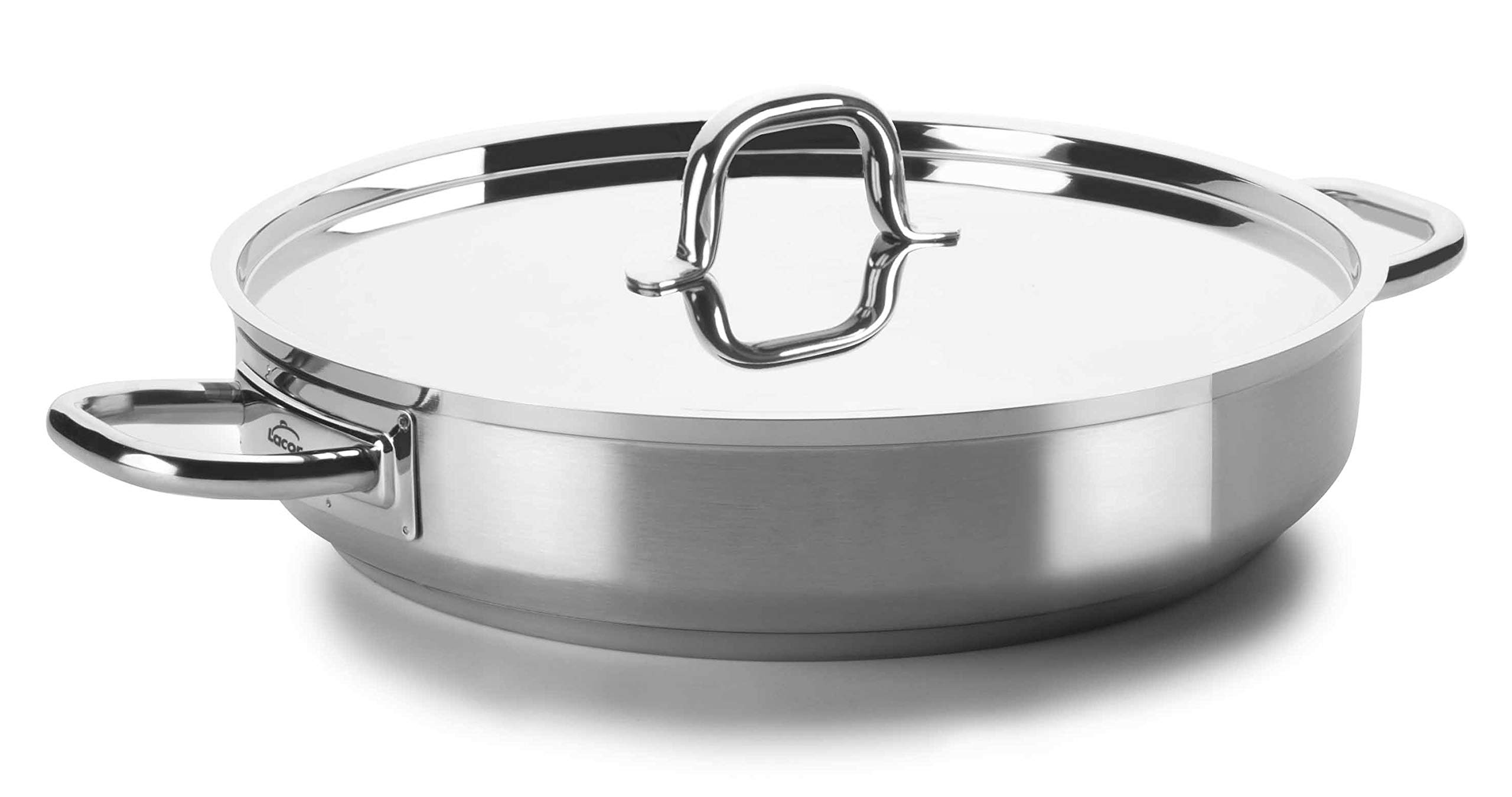 Premium Lacor Chef Luxe 36cm Round Stainless Steel Serving Dish - Silver Finish, Elegant Buffet & Dinner Party Platter for Professional Catering & Home Entertaining