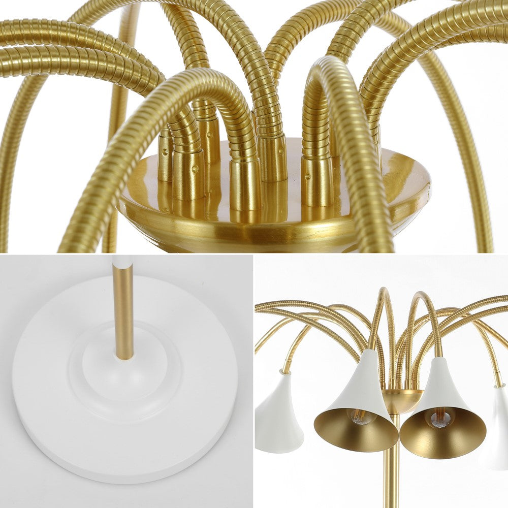 Vivian 61 10-Light Mid Century Modern Iron Medusa Multi-Head LED Floor Lamp - Perfect for Living Room, Bedroom, or Office Lighting Decor