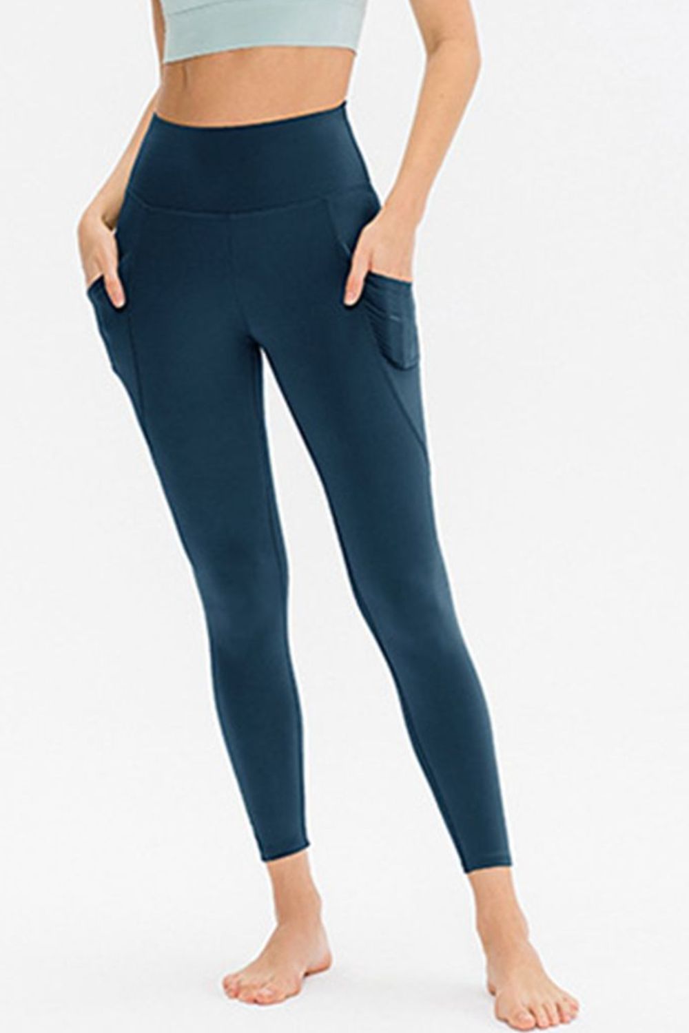 Slim Fit High Waist Yoga Pants with Pockets - Women's Workout Leggings for Running, Gym & Everyday Wear