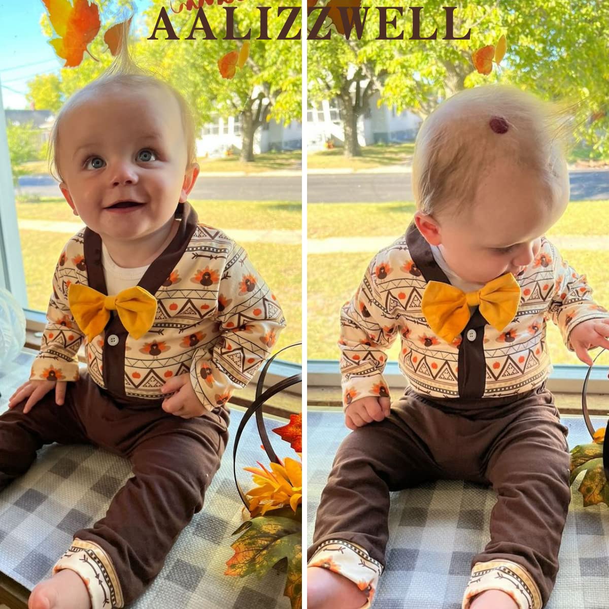 Aalizzwell Newborn Baby Boy Christmas Outfit - 3-Piece Set with Pants | Holiday Photo Shoot & Family Gathering Attire