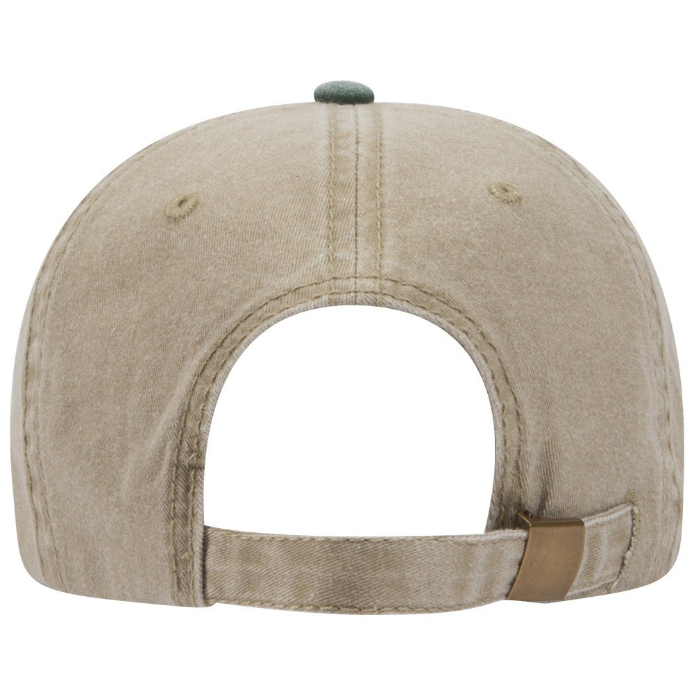 Ottocap Garment Washed Pigment Dyed Denim Dad Hat - Dark Green/Khaki | Low Profile Six-Panel Design | Wholesale Bulk Discounts | Perfect for Casual Wear, Outdoor Activities & Street Fashion
