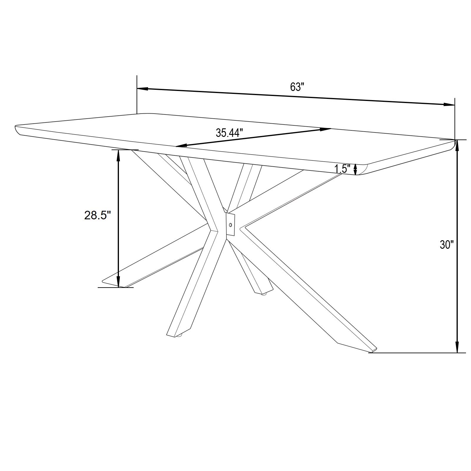 LeisureMod Ravenna Dining Table - 35.44
