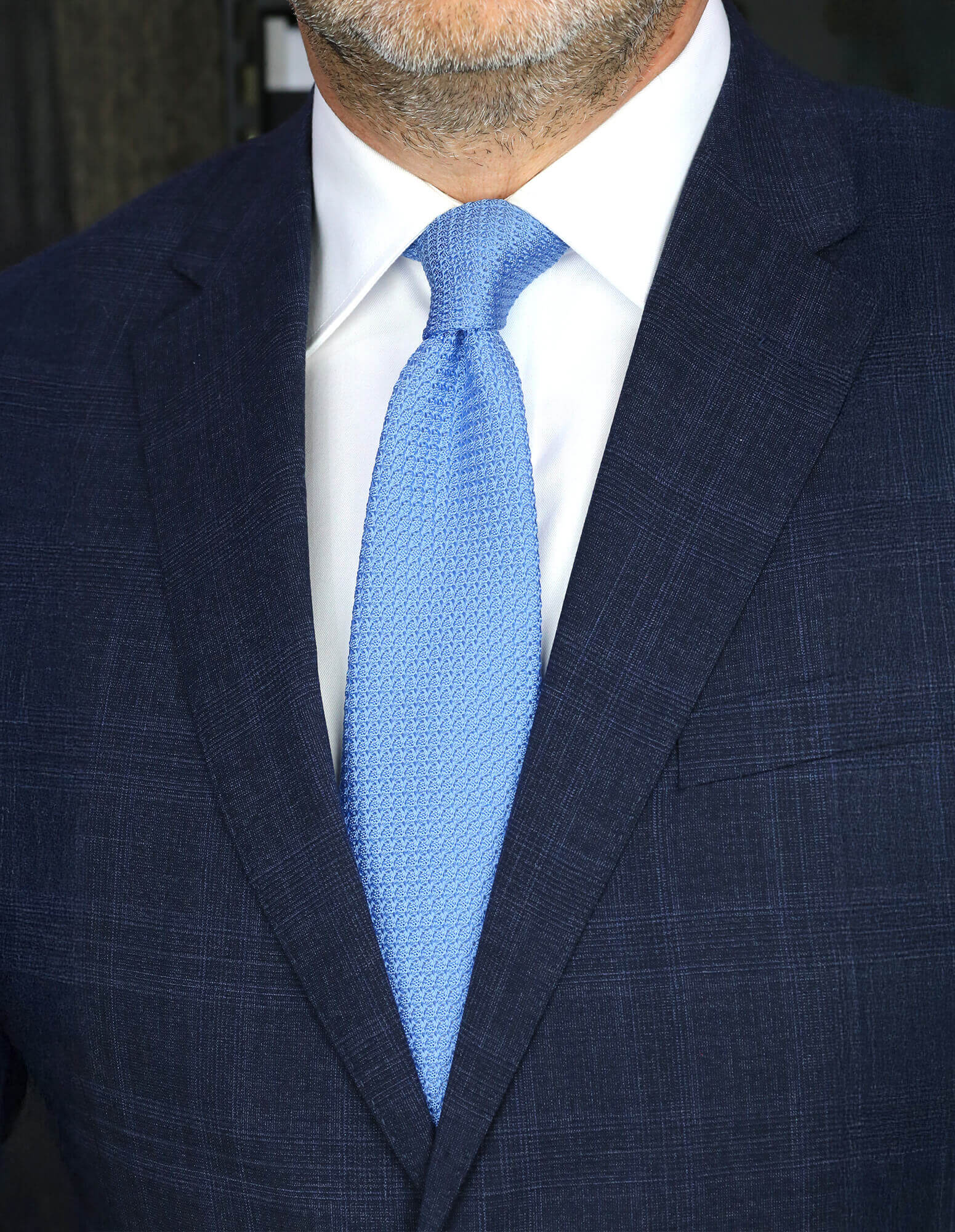 DÉCLIC Grenadine Weave Tie - Baby Blue Silk Necktie for Men | Perfect for Weddings, Business Meetings & Formal Events