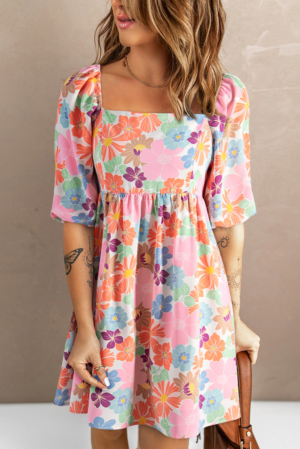 Stylish Printed Half Sleeve Mini Dress for Women | Floral Summer Casual Dress | Perfect for Beach Vacation, Date Night & Party Outfits