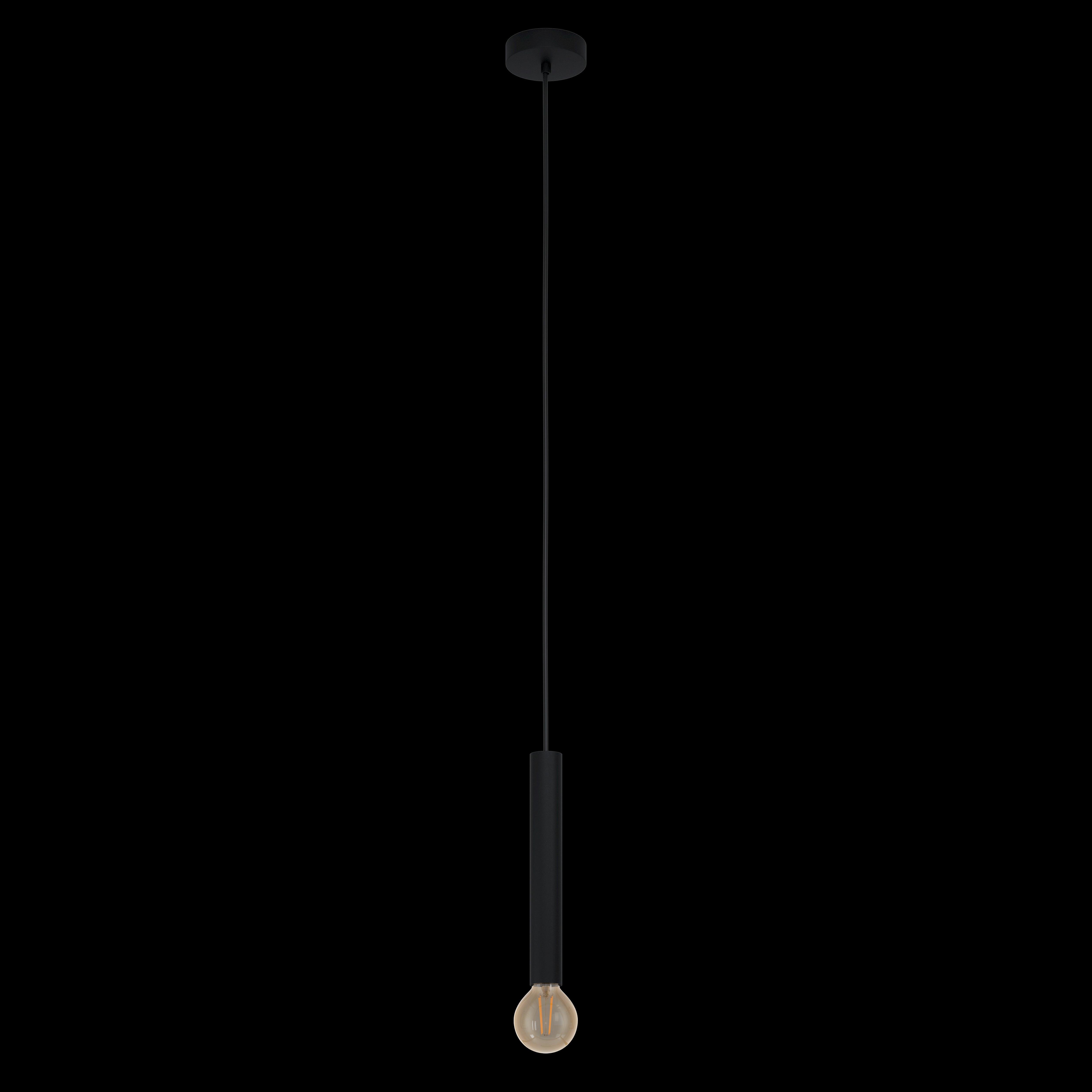 Eglo Cortenova Black Metal Minimalist Ceiling Pendant Light - Modern Industrial Hanging Fixture for Dining Room, Kitchen Island & Bedroom Lighting