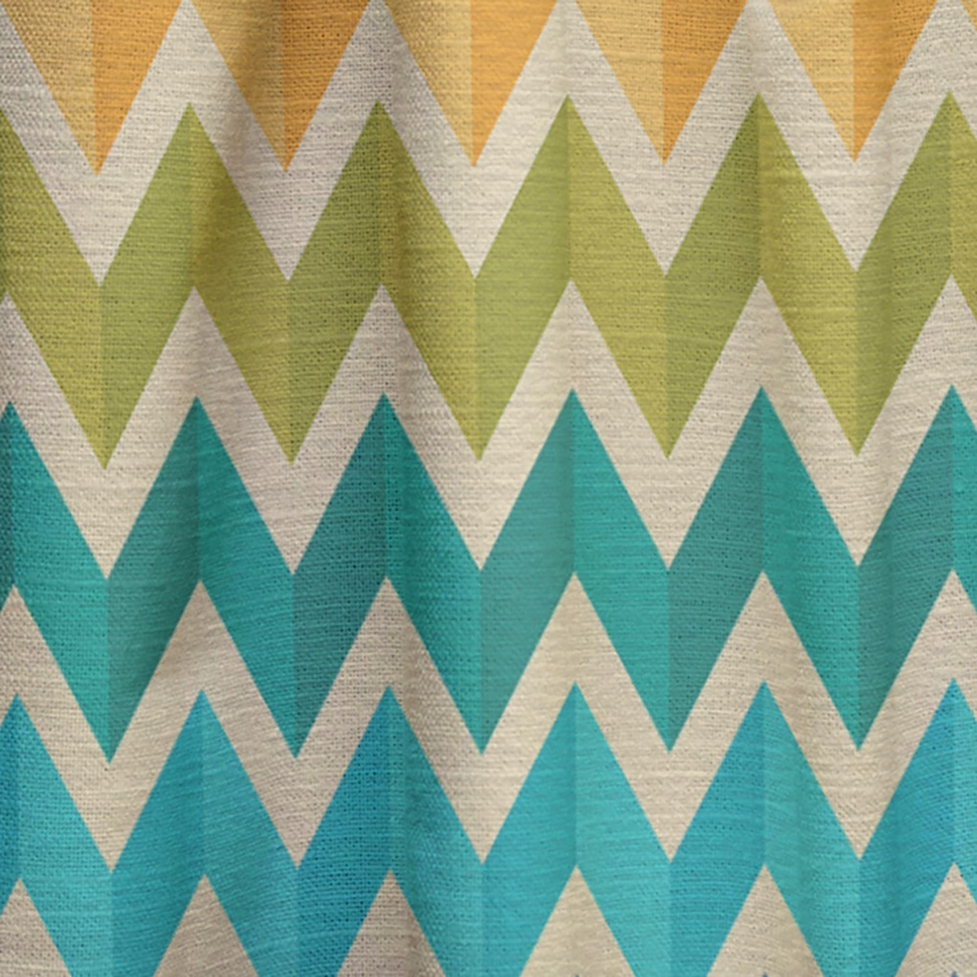 DesignQ Geometric Zigzag Pattern Thermal Insulated Curtains - Single Panel 52x108 Inches for Bedroom & Living Room - Blackout Drapes for Energy Efficiency & Modern Home Decor