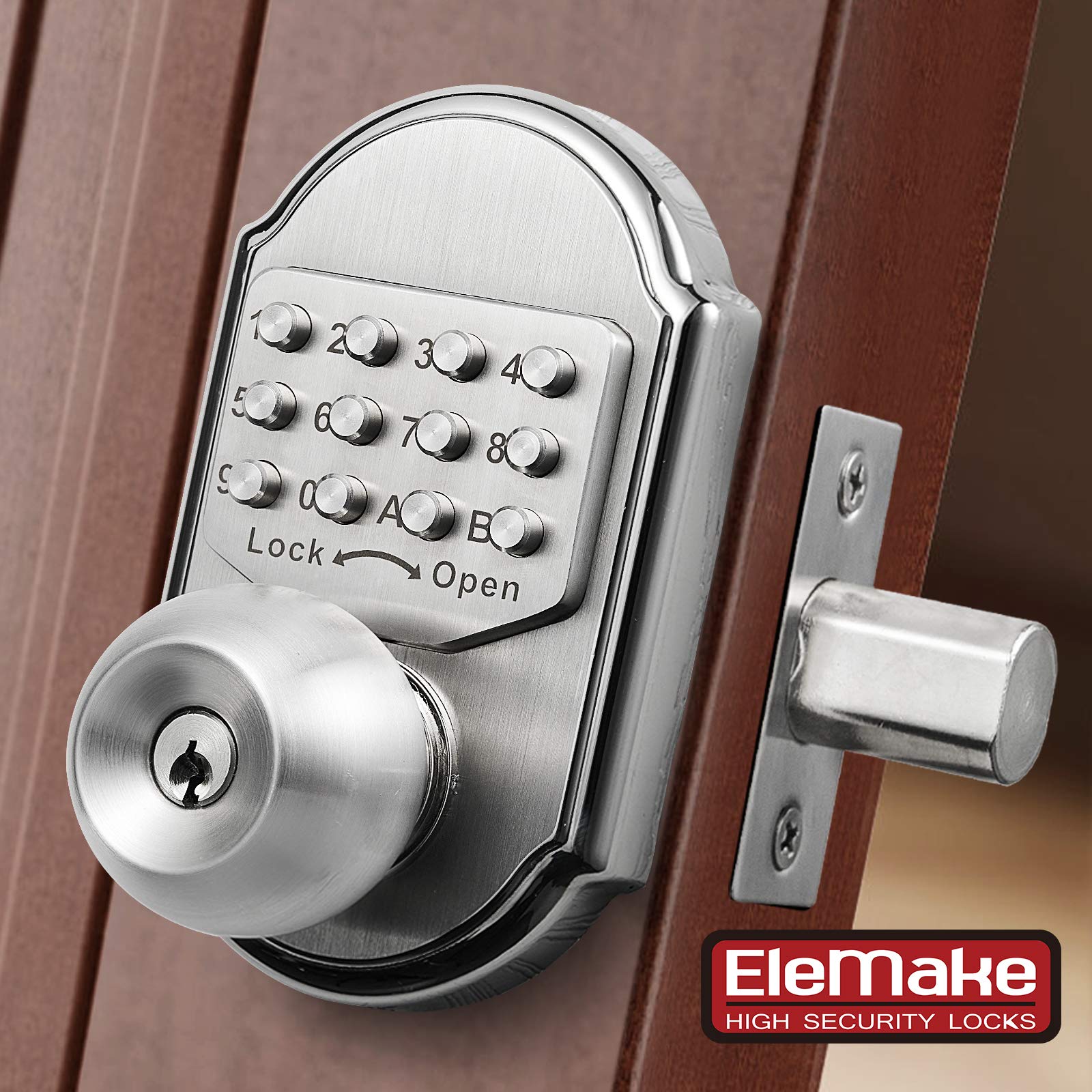Smart Keyless Entry Door Lock - Stainless Steel Deadbolt with Keypad & Mechanical Key Backup - 100% Mechanical Passcode Security - No Low Power Risk - Perfect for Homes, Apartments & Sabbath Use