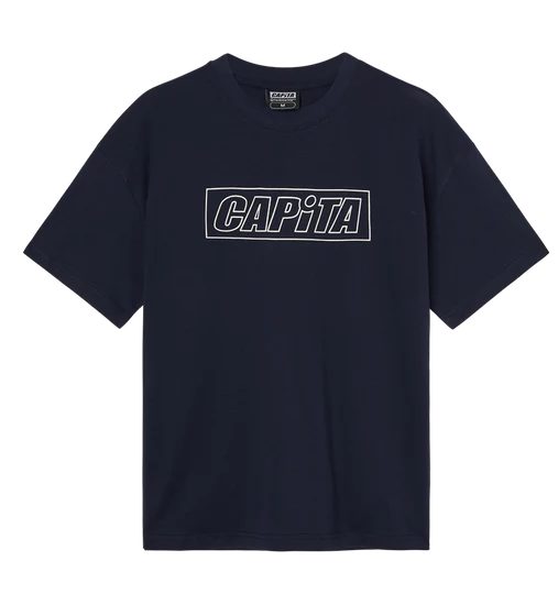 Capita 2025 Outline T-Shirt for Men - Navy Blue Cotton Casual Tee - Perfect for Streetwear, Skateboarding & Everyday Wear