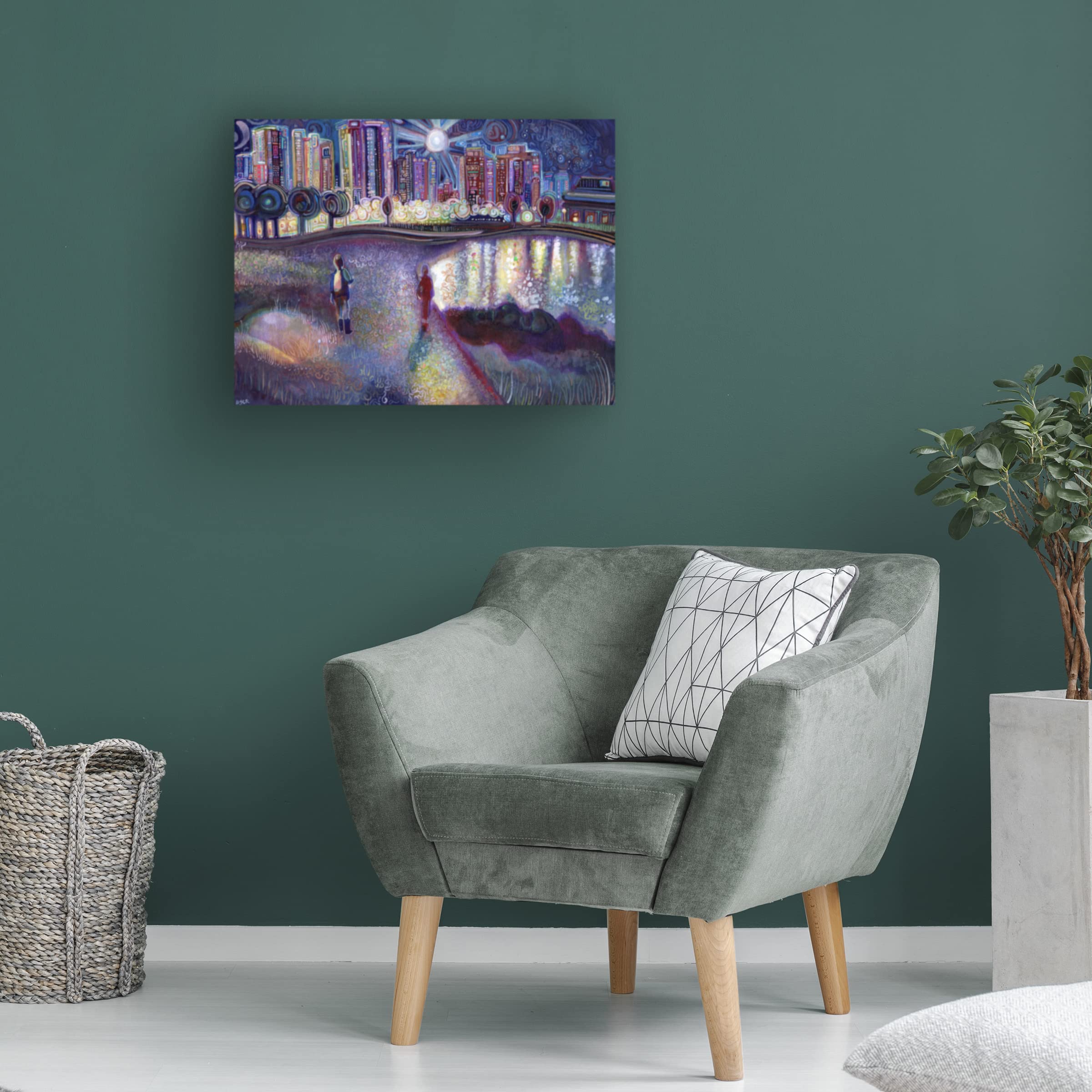 Joanne Porter 'Lavender Lilacs' Floral Canvas Wall Art - 35x47 Inches - Handmade Oil Painting Reproduction - Perfect for Living Room, Bedroom & Office Decor