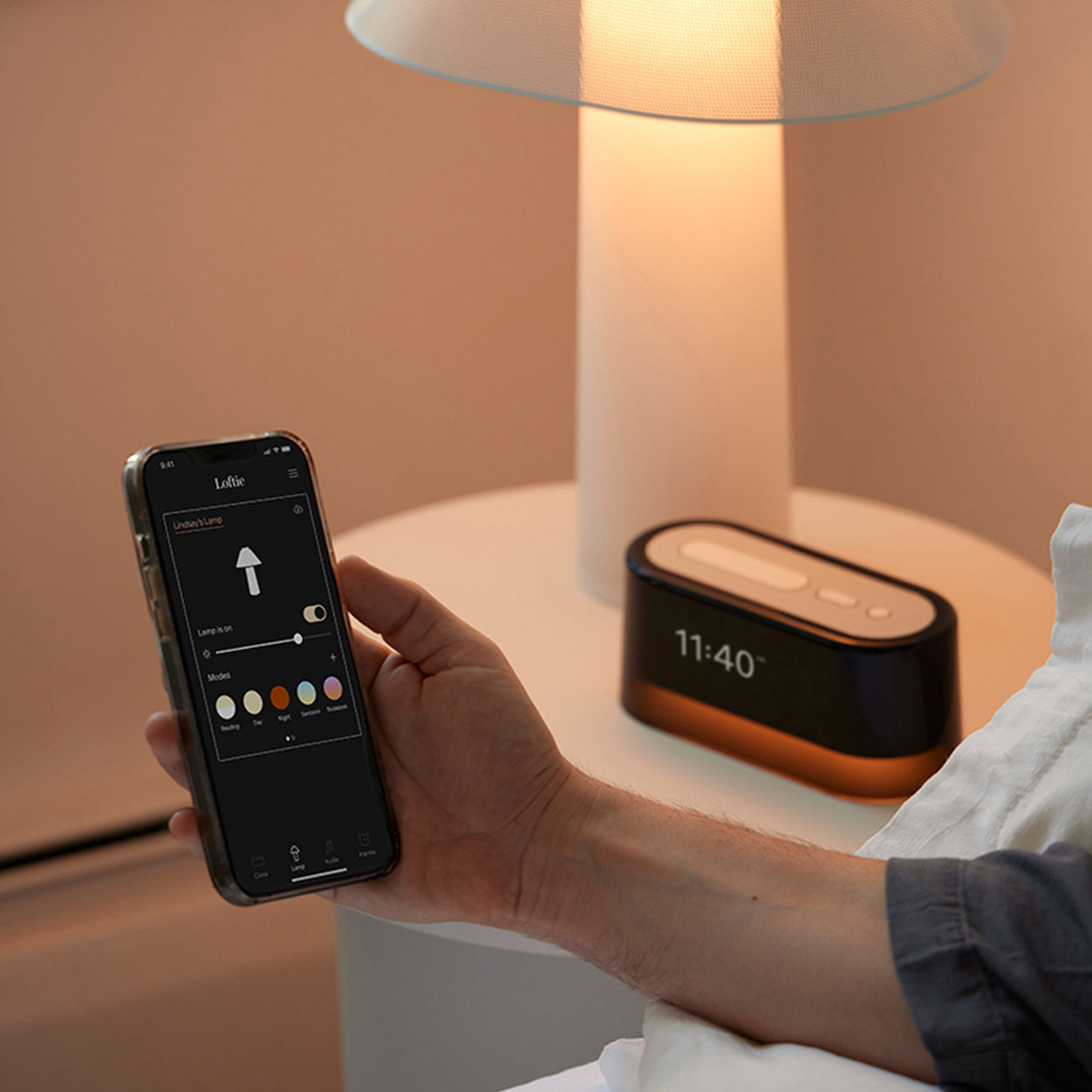 Loftie Lamp - Smart Sunrise Alarm Clock & Night Light with Sunrise Simulation, Natural Sounds, and Bluetooth Speaker for Bedroom, Nursery, and Relaxation
