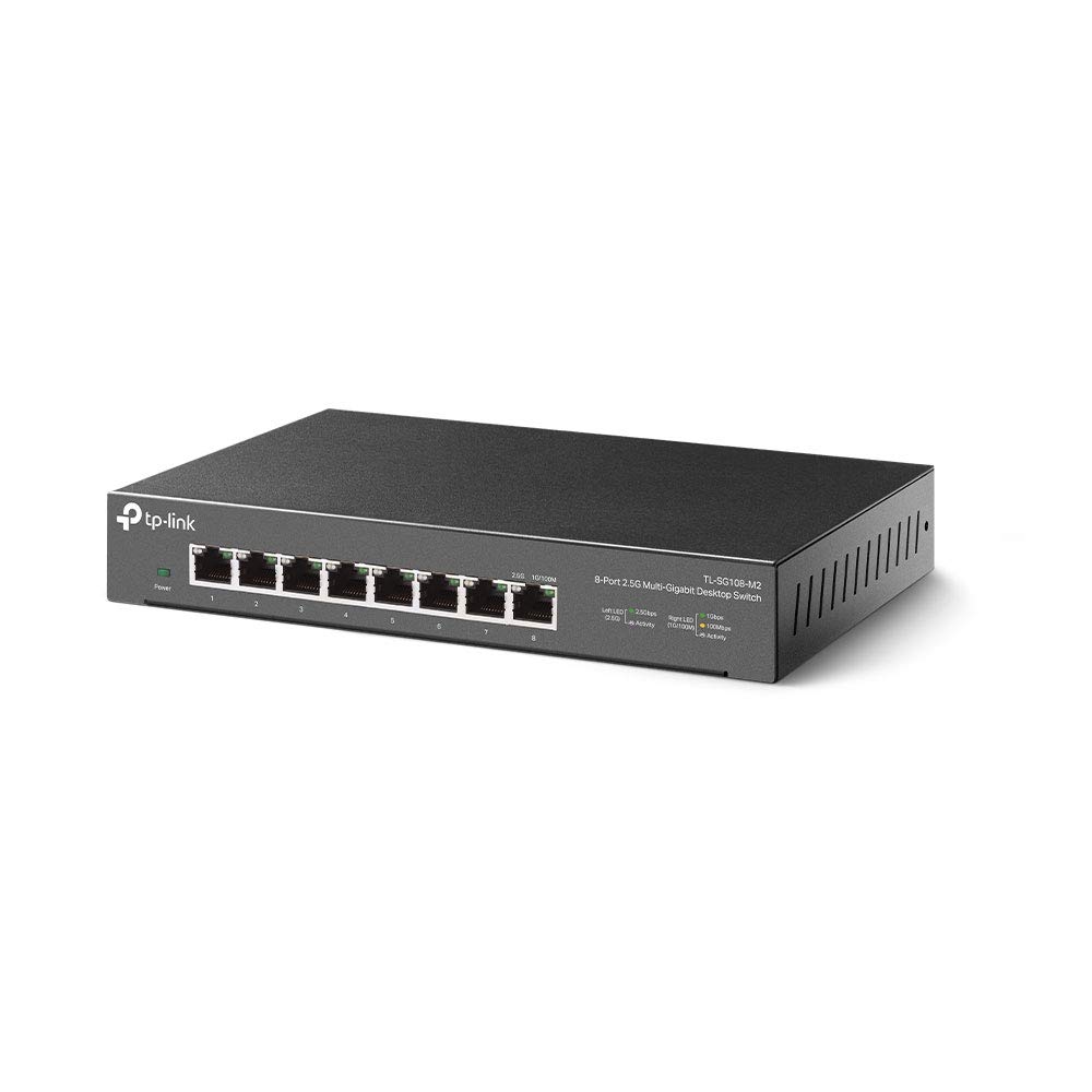TP-Link TL-SG108-M2 8-Port 2.5G Gigabit Ethernet Switch | Metal Desktop/Wall Mount Network Switch | Plug & Play, Energy Efficient, Silent Operation | Ideal for Home Office, Gaming & Small Business Networks
