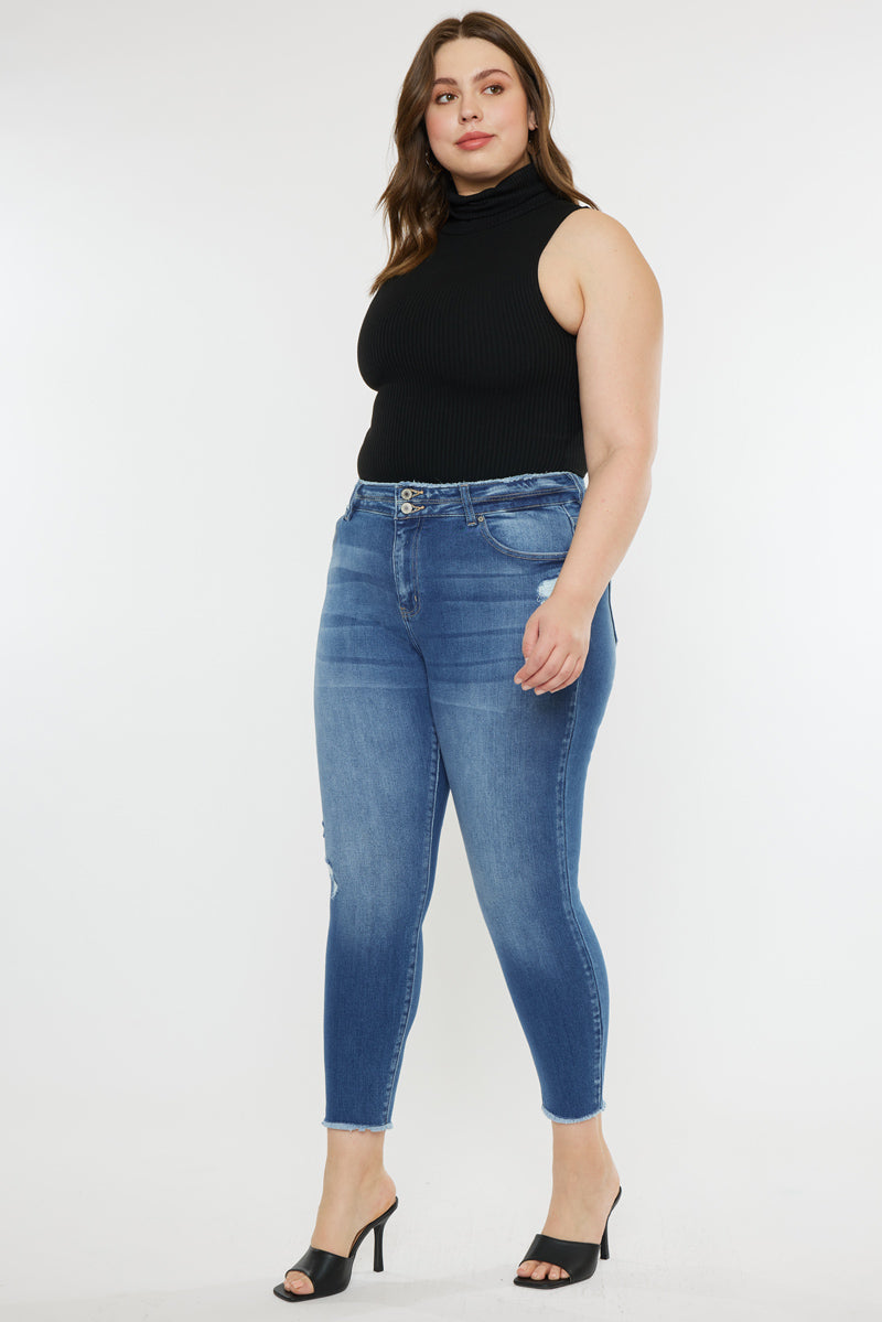 Valencia High Rise Ankle Skinny Jeans for Women - Plus Size Stretch Denim Pants, Comfortable & Flattering Fit - Perfect for Casual Outfits, Workwear & Night Out
