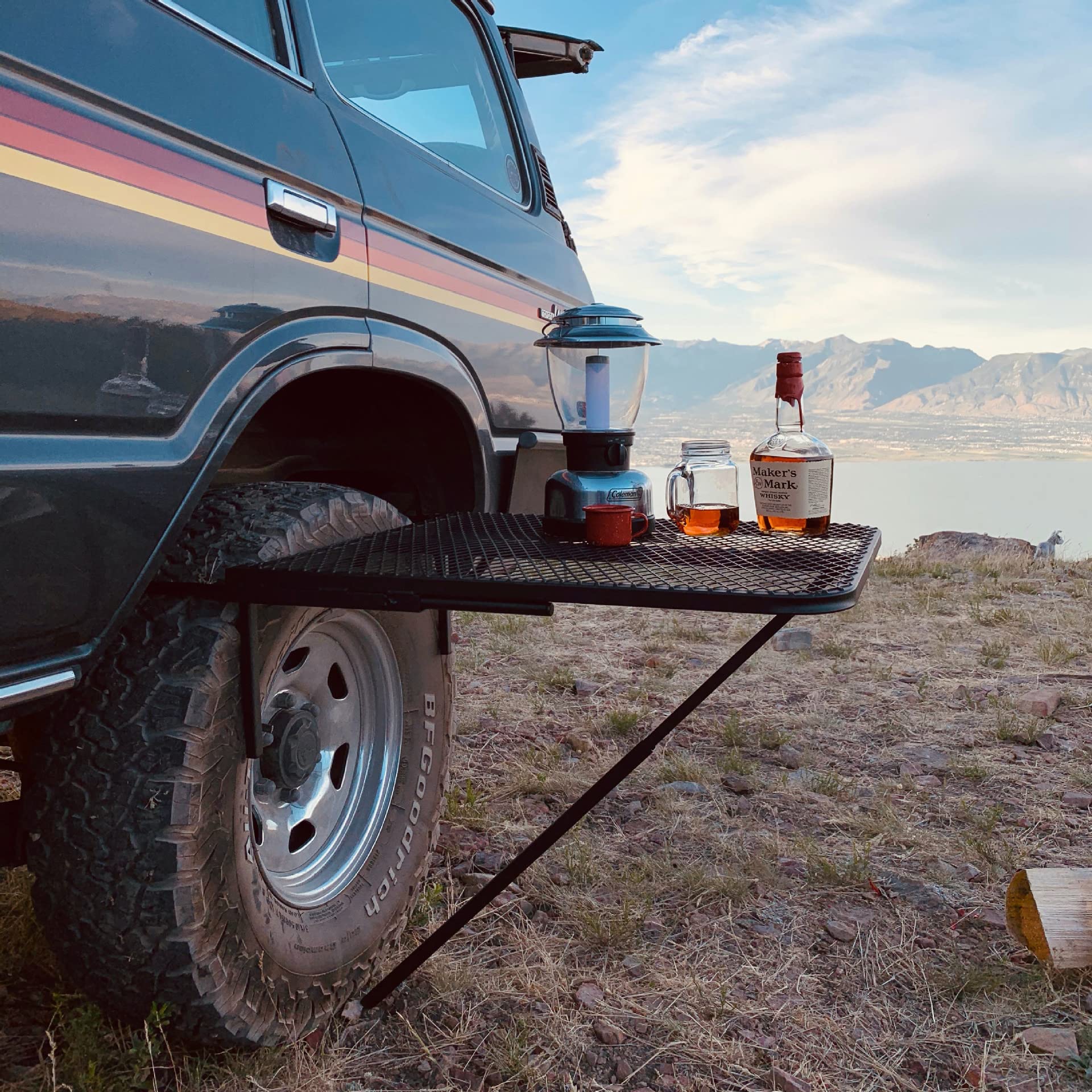 Portable Iron Car Table - Foldable Camping Table for Outdoor Travel, Tailgating & Picnics | Perfect for Camping, Road Trips & Backyard BBQs