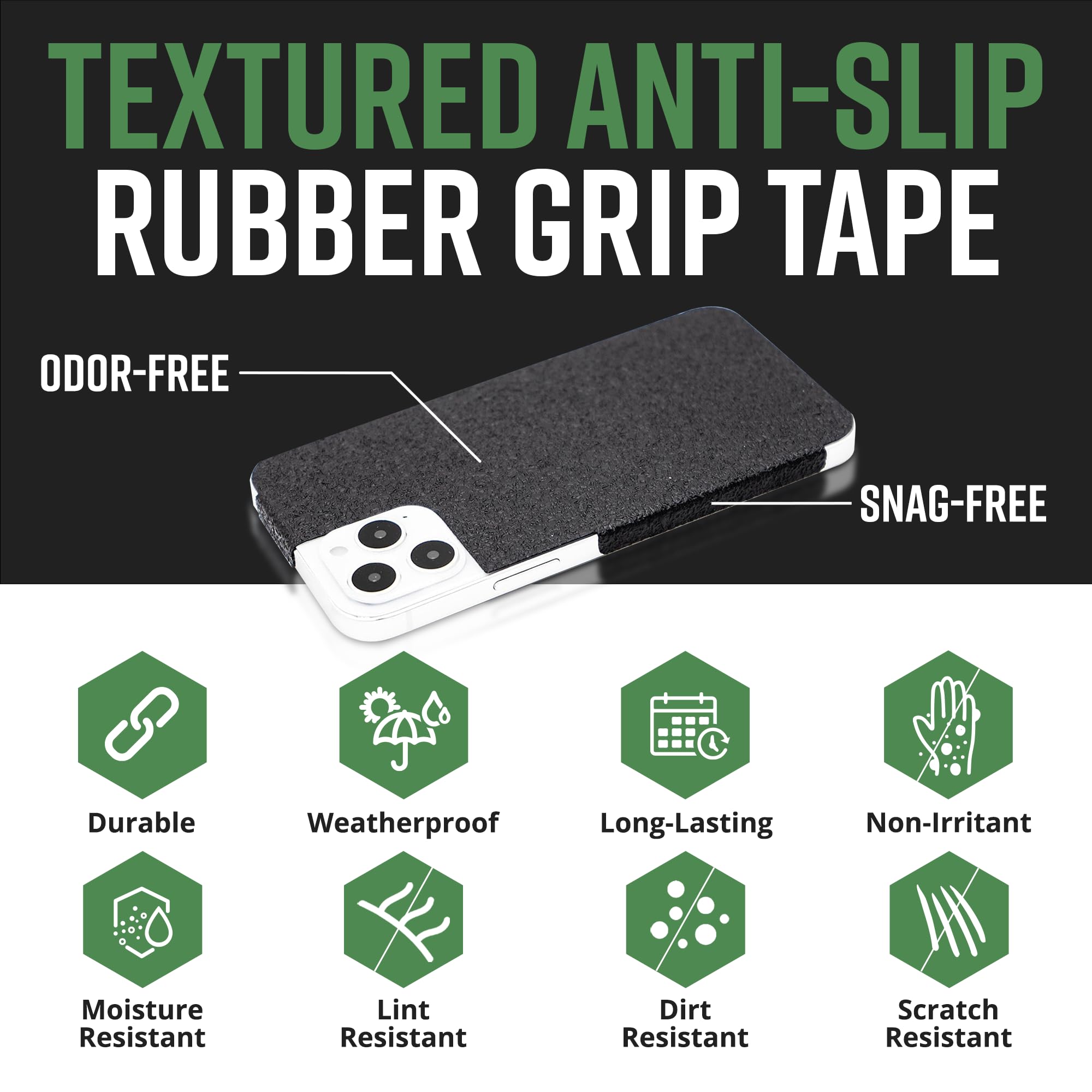 Dragon Grips Cell Phone Grip Tape Stickers for iPhone 12 Mini - Textured Rubber, Non-Slip, Waterproof, Magsafe Charging Compatible - Perfect for Outdoor Activities and Daily Use
