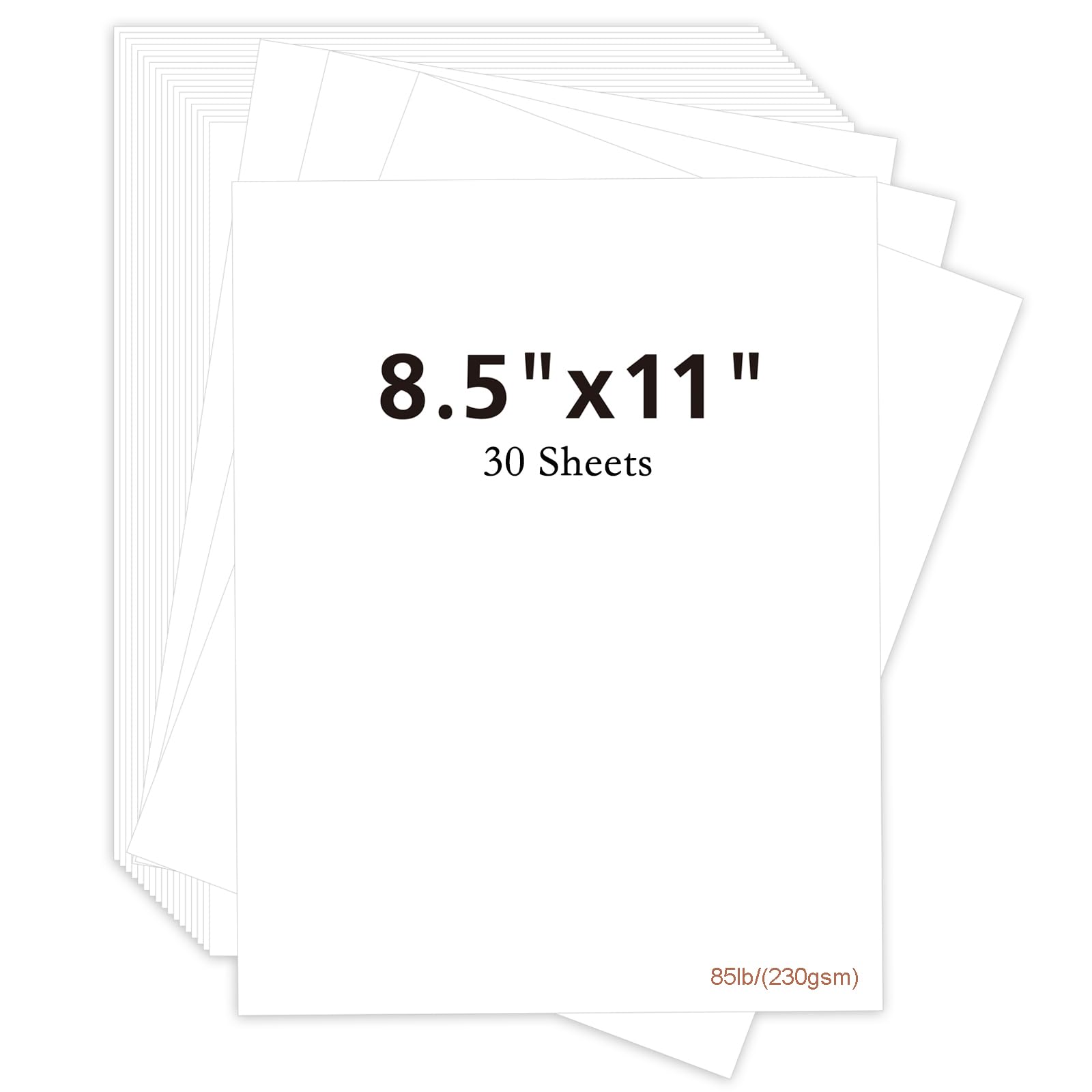 30 Sheets White Cardstock Paper 8.5 x 11 Inches - 230gsm Heavyweight Craft Paper for DIY Greeting Cards, Scrapbooking, Invitations, Office Use & Birthday Crafts | Premium Thick Printer Paper for Arts & Professional Projects