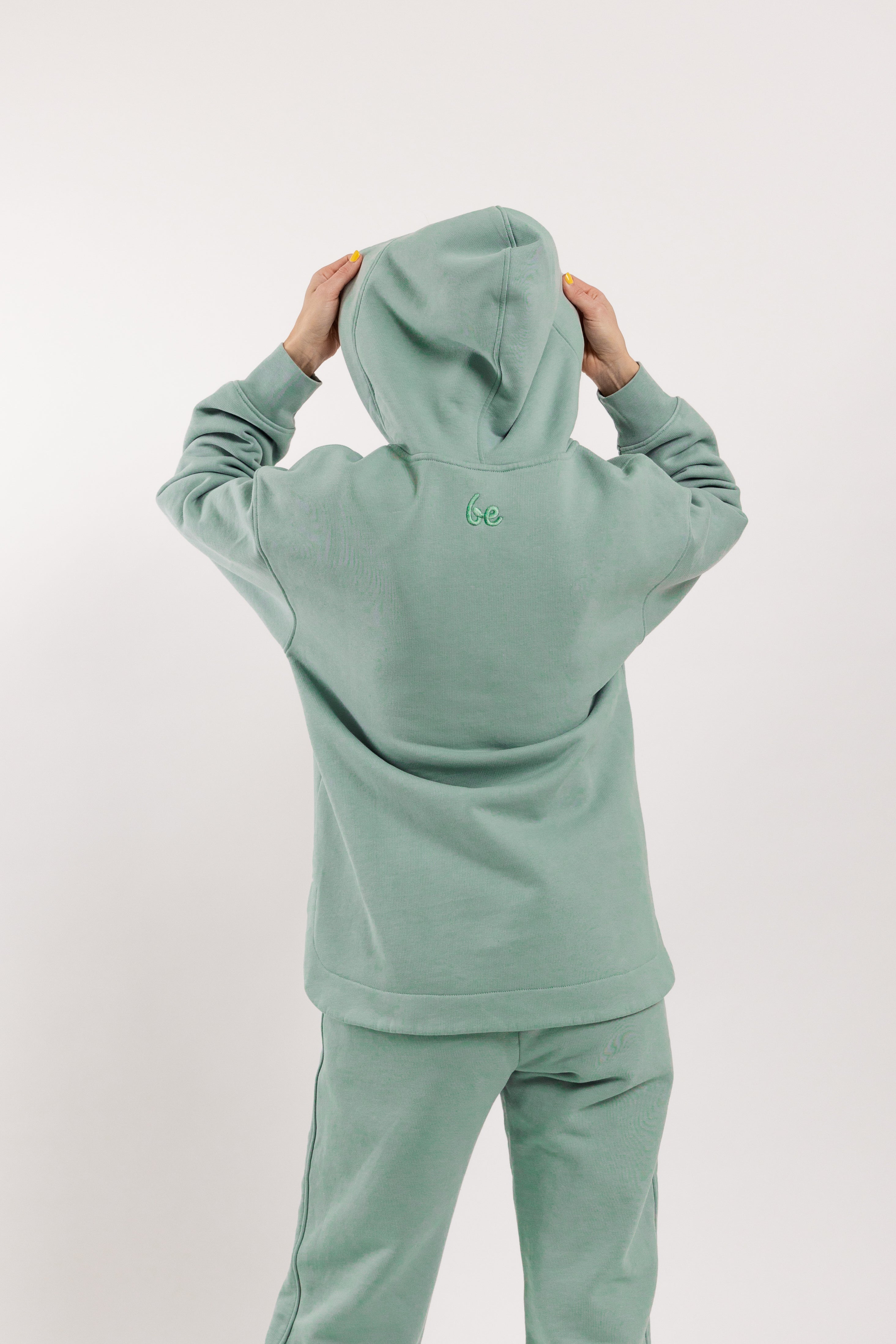 Be Lenka Essentials Women's Hoodie - Soft & Cozy Pistachio Green Pullover for Casual Wear, Lounge & Outdoor Activities