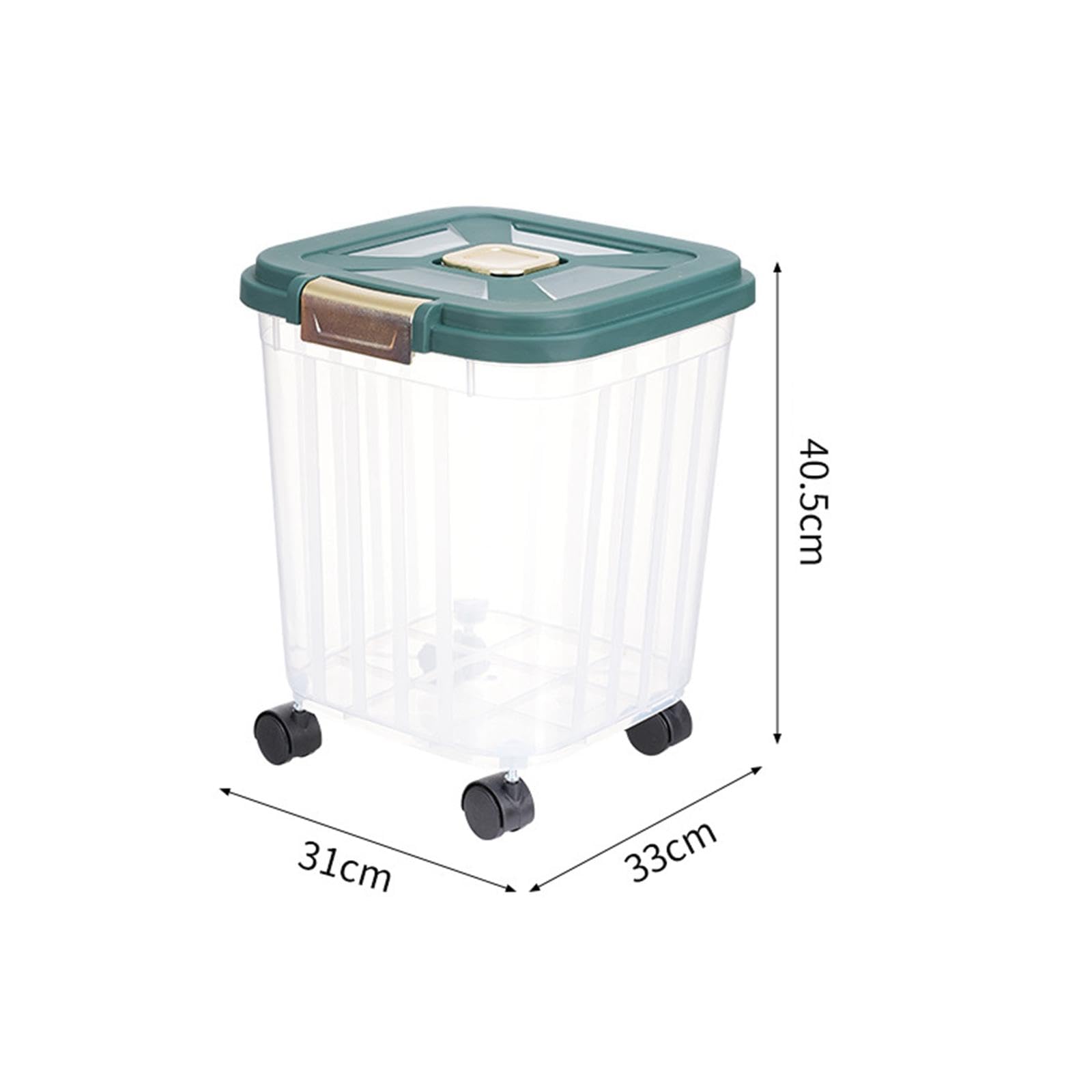 **15kg Airtight Rice Storage Container with Casters - Large Dry Food Bin for Rice, Snacks, Nuts | Perfect for Kitchen, Pantry & Bulk Food Storage**