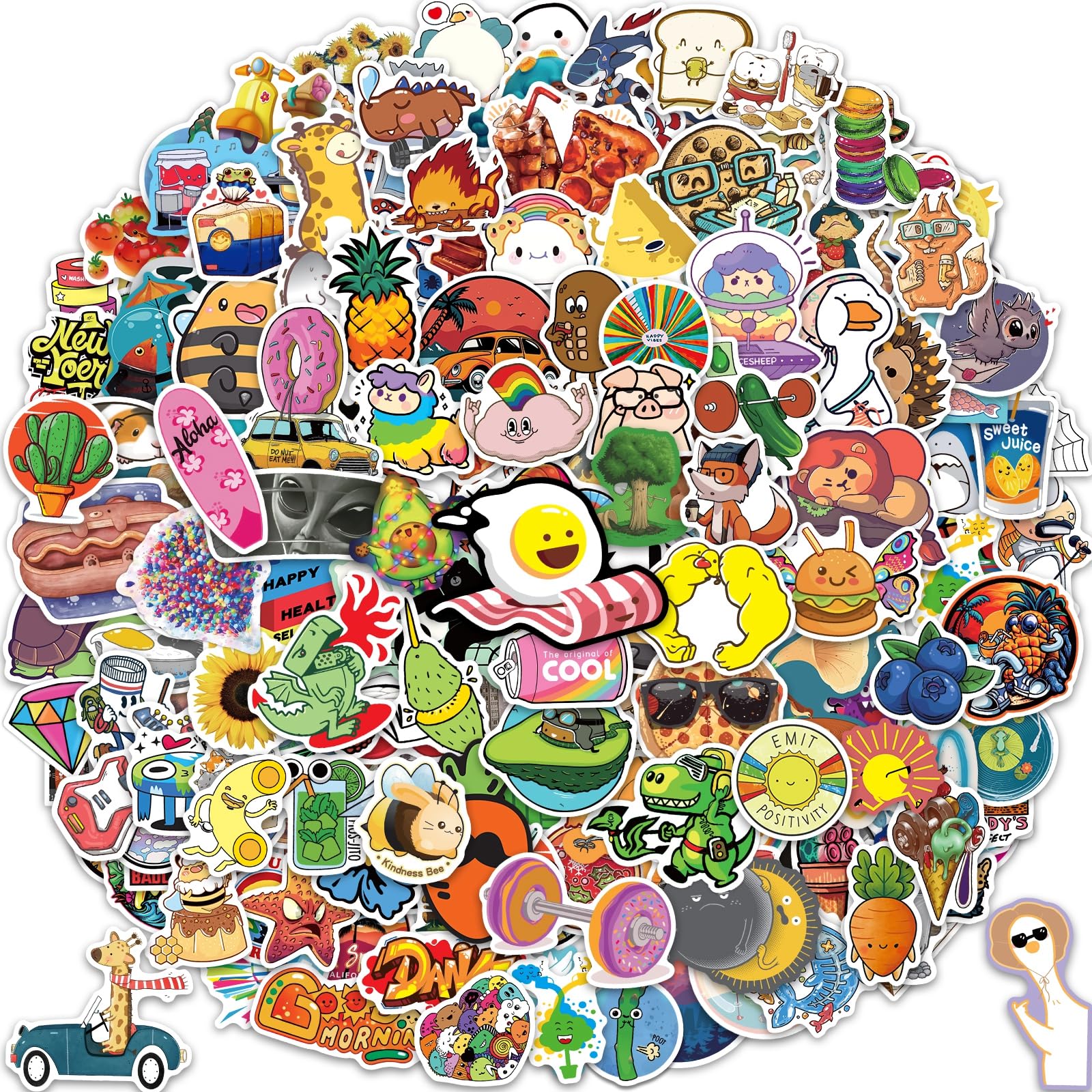 300 Pcs Colorful VSCO Vinyl Stickers Pack - Waterproof Aesthetic Stickers for Laptop, Water Bottle, Phone - Funny & Cute Decals for Kids, Girls, Teens & Adults - Perfect for DIY Crafts, Journaling & Personalizing Accessories