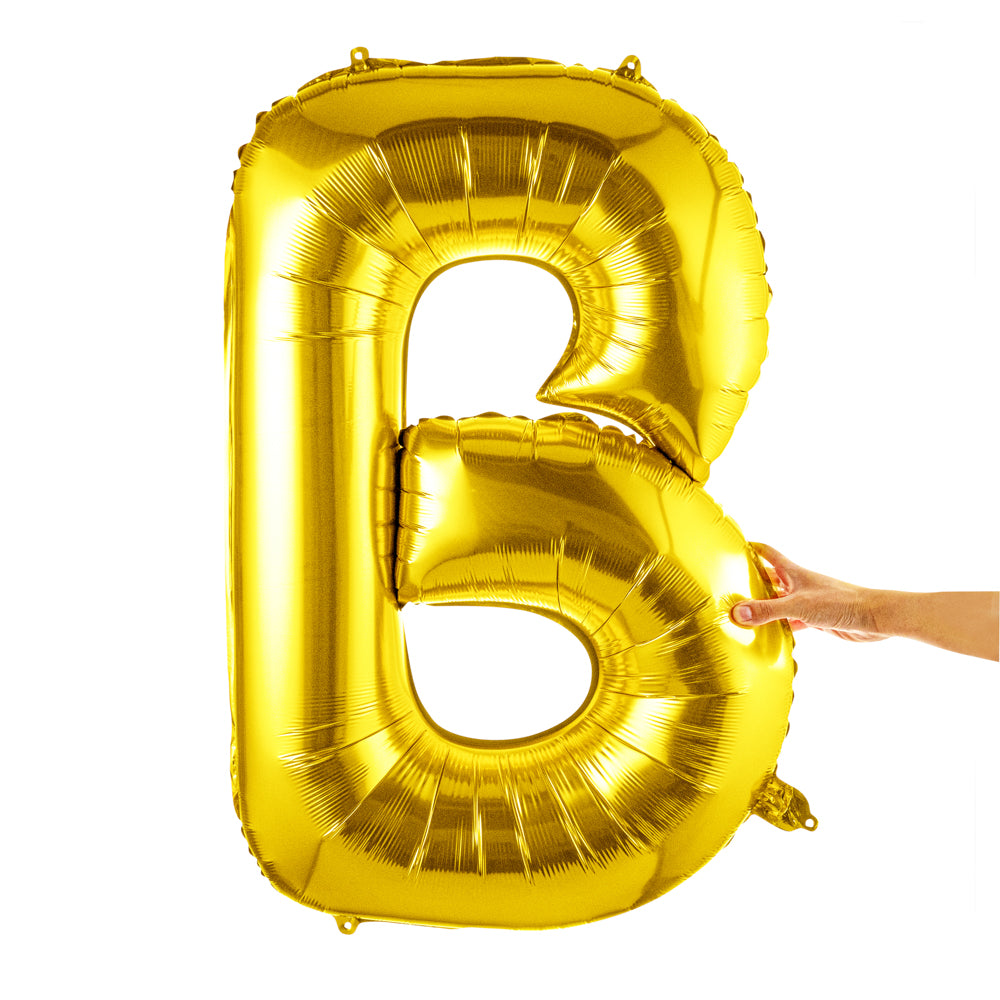 Balloonify Gold Mylar Letter B Balloon - 40 Inch Large Foil Alphabet Balloon for Birthday Party Decorations, Baby Shower, Wedding & Anniversary Celebrations