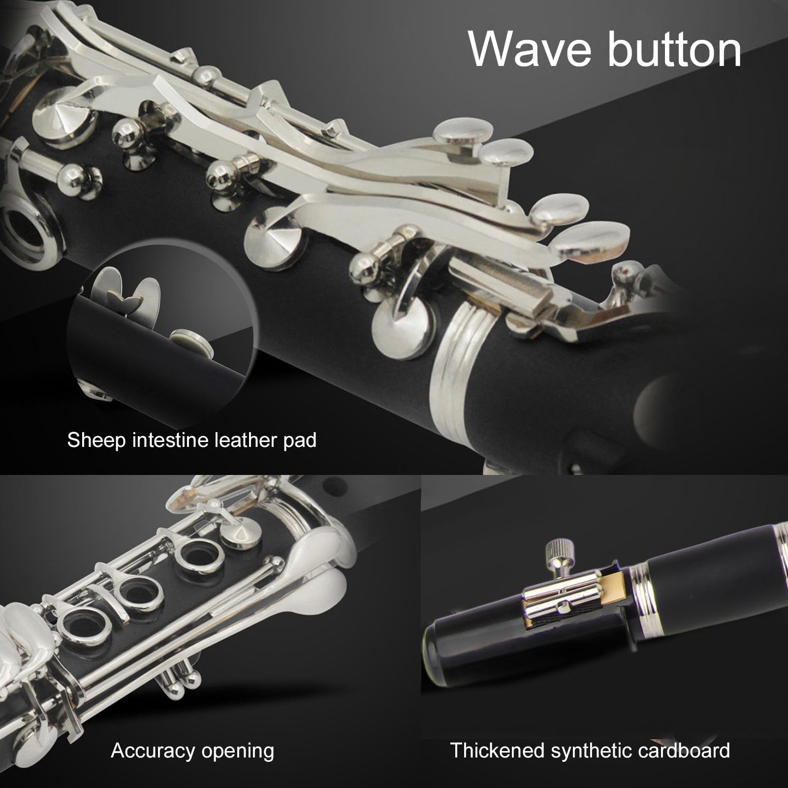 Professional Bb Clarinet Set - 17 Key Wooden Clarinet with Cloth, Reed, Screwdriver & Case - Perfect for Beginners, Students & Band Performances