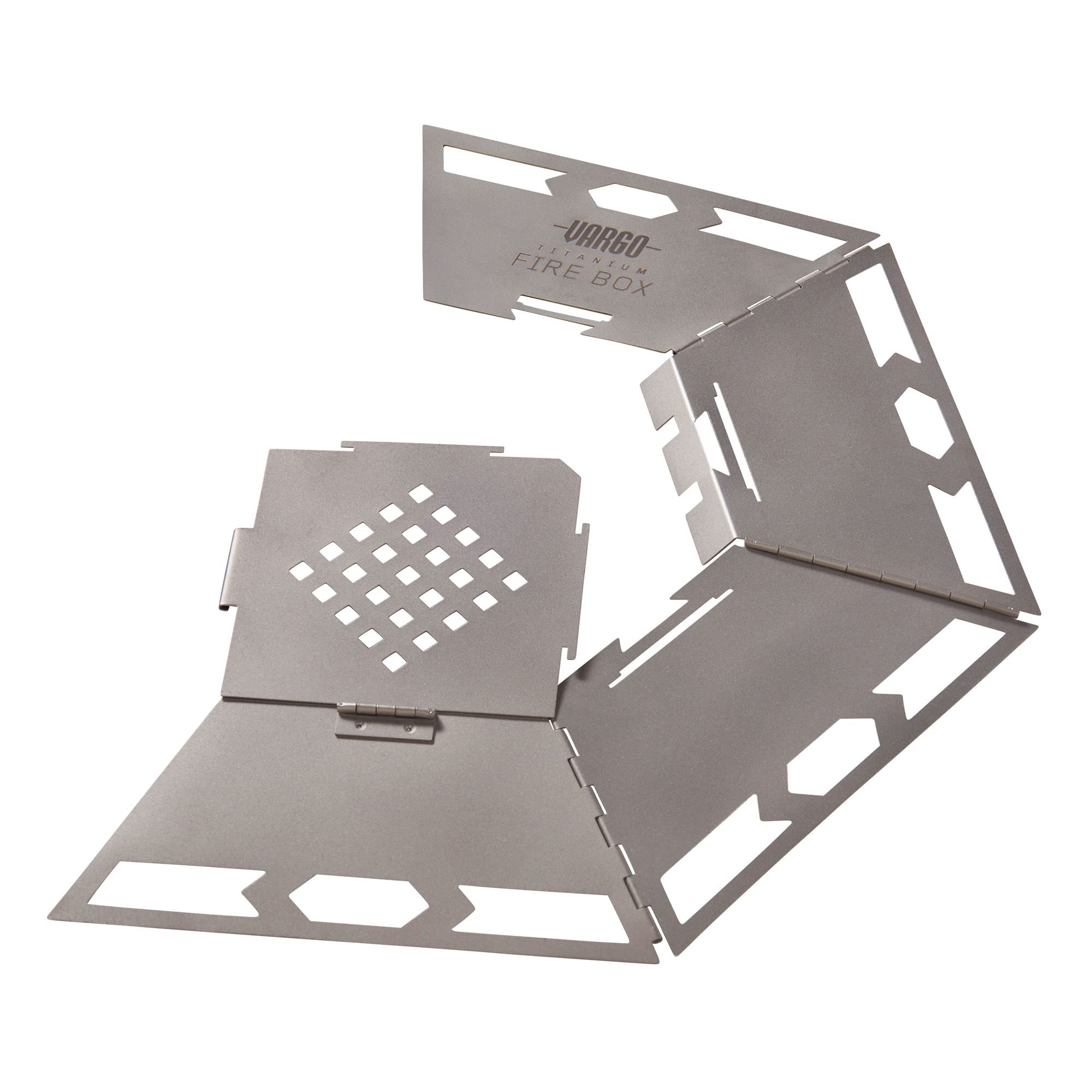 Vargo Titanium Fire Box - Ultralight Portable Camping Stove for Backpacking, Hiking & Outdoor Adventures | Compact & Durable Campfire Grill for Cooking, Survival & Emergency Preparedness