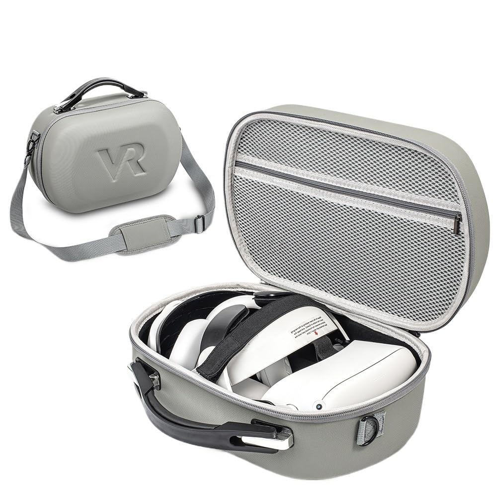 JLANDA VR Glasses Storage Bag, Waterproof Case for Meta Quest 3 & Oculus Quest 2 VR Headset, Portable Travel Organizer - Perfect for Gaming, Travel, and Home Storage