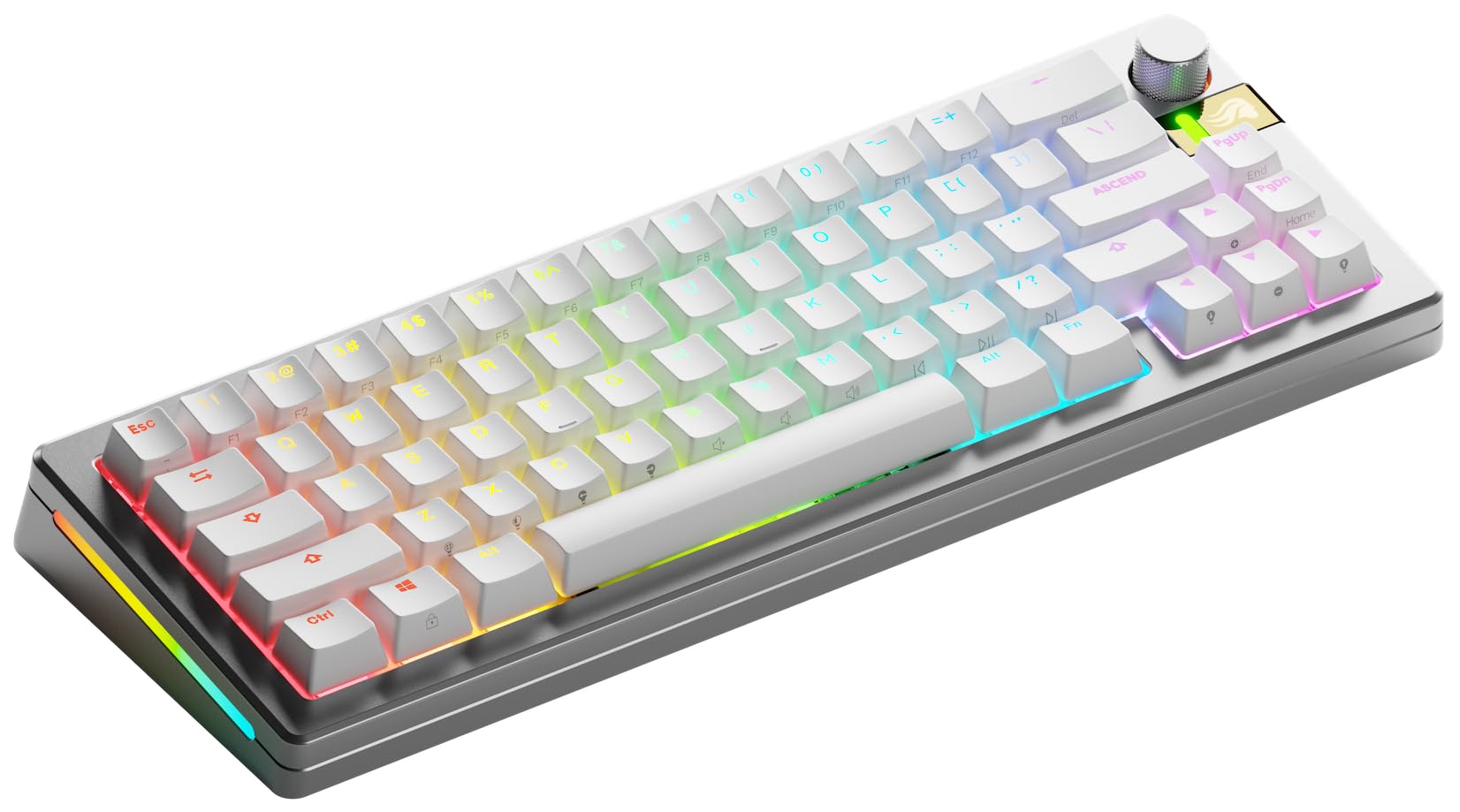Glorious GMMK 3 PRO HE Wireless Gaming Keyboard - 65% Compact Aluminum Frame, 8K Polling, Hot-Swappable MX & Hall Effect Switches, Adjustable Actuation, Rapid Trigger Technology | Perfect for Competitive Gaming, Esports & Professional Typing (US QWERTY Layout, Silver)