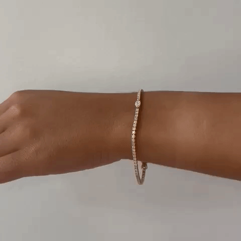 14K Gold Diamond Tennis Bracelet - 2.40ct Round & Marquise Cut with 4-Prong Setting | Elegant Jewelry for Weddings, Anniversaries & Special Occasions