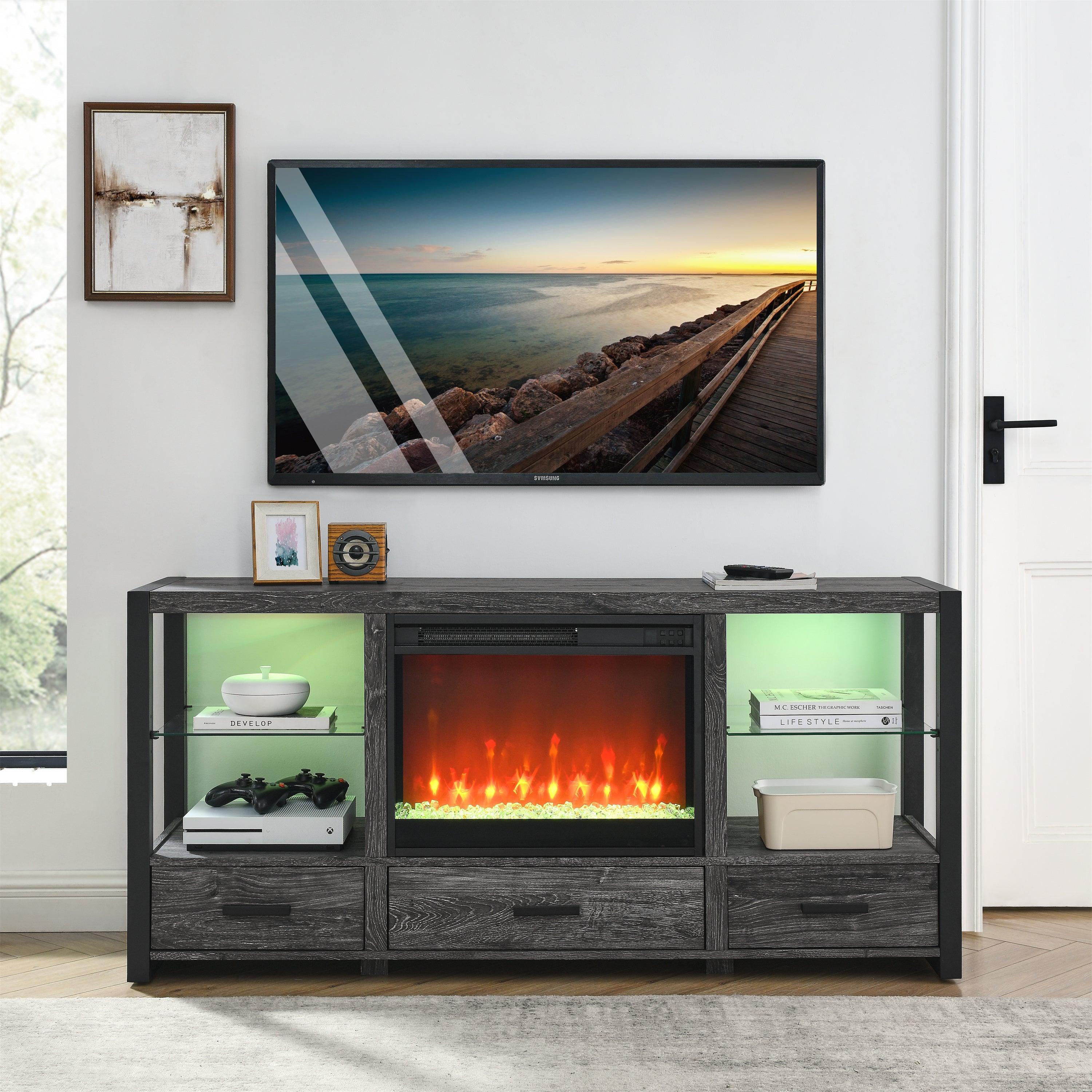 23 Inch Infrared Quartz Electric Fireplace Insert - Realistic Flame Effect, Remote Control - Perfect for Living Room, Bedroom & Office Heating